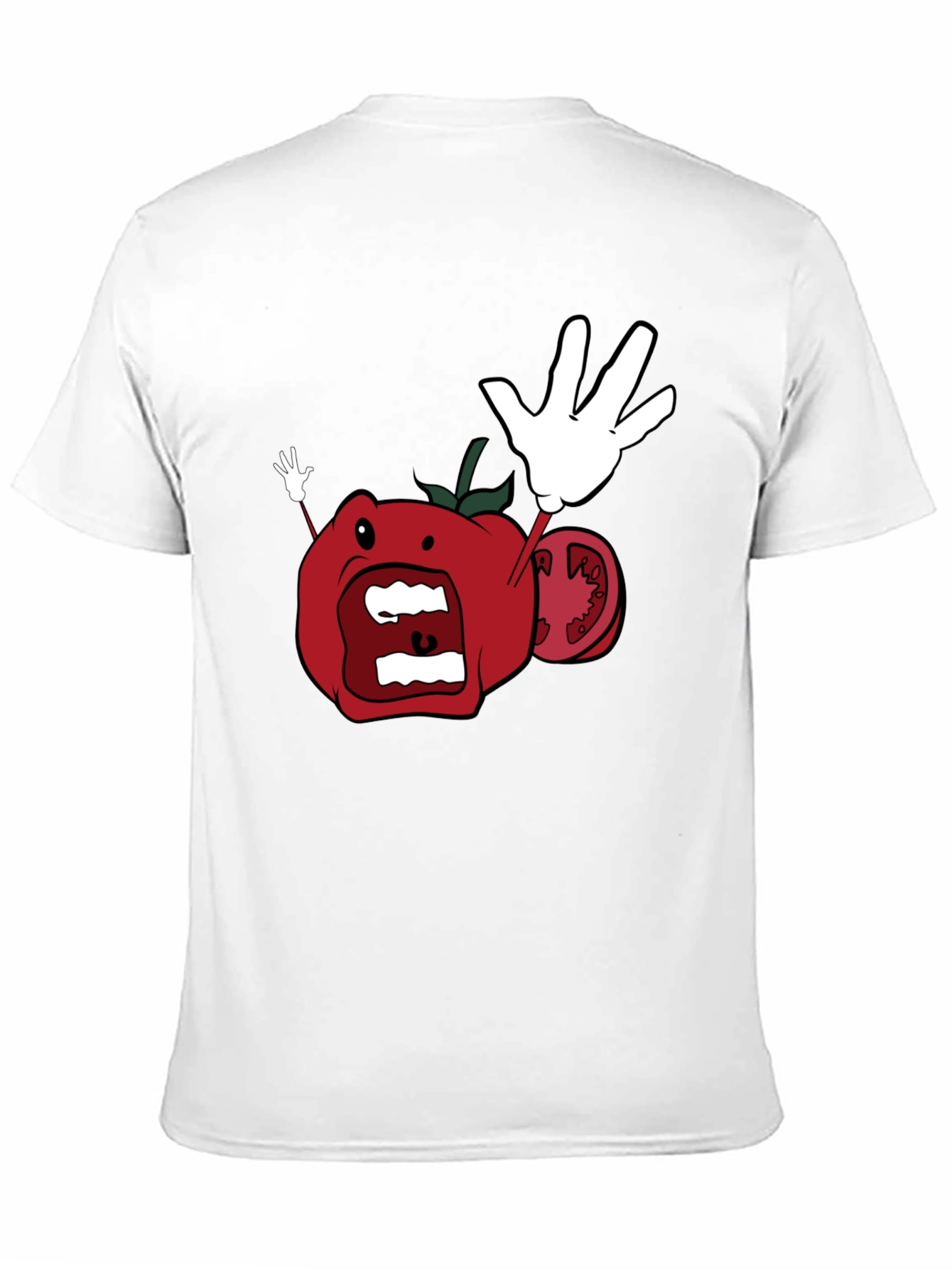 Tomato Cartoon Black T-Shirt