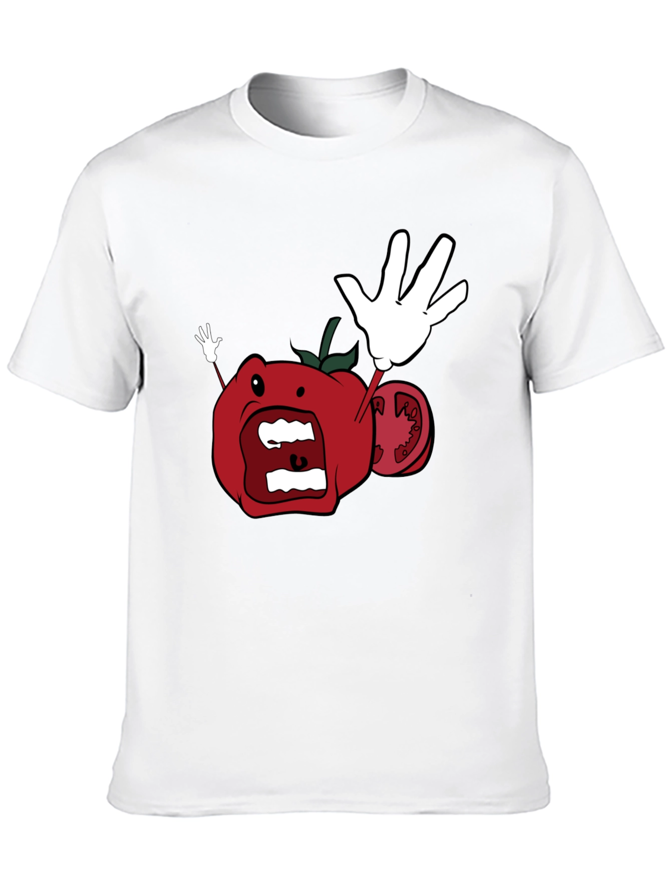 Tomato Cartoon Black T-Shirt