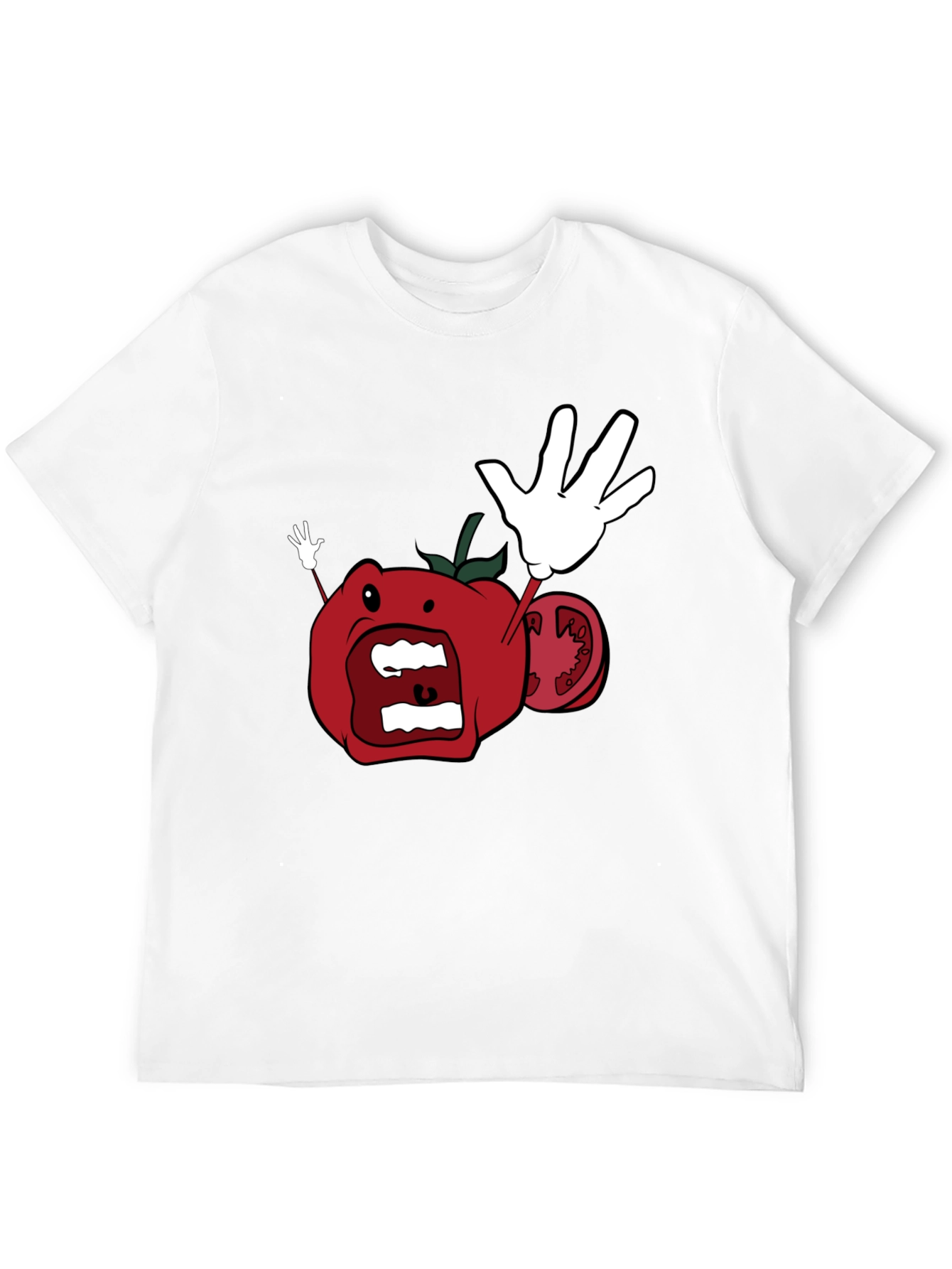 Tomato Cartoon Black T-Shirt
