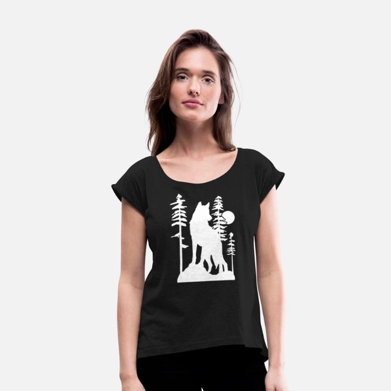 Silhouetted Wolf in Forest Scene