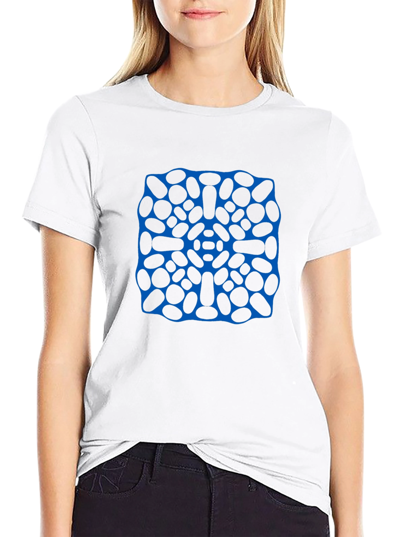 Modern Geometric Print Mens Black T-Shirt