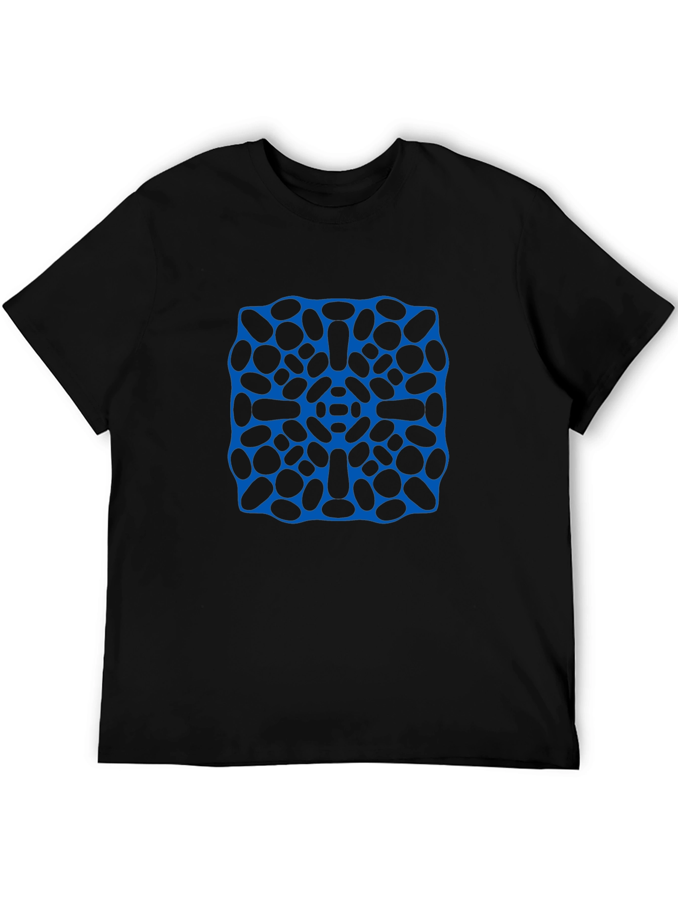 Modern Geometric Print Mens Black T-Shirt
