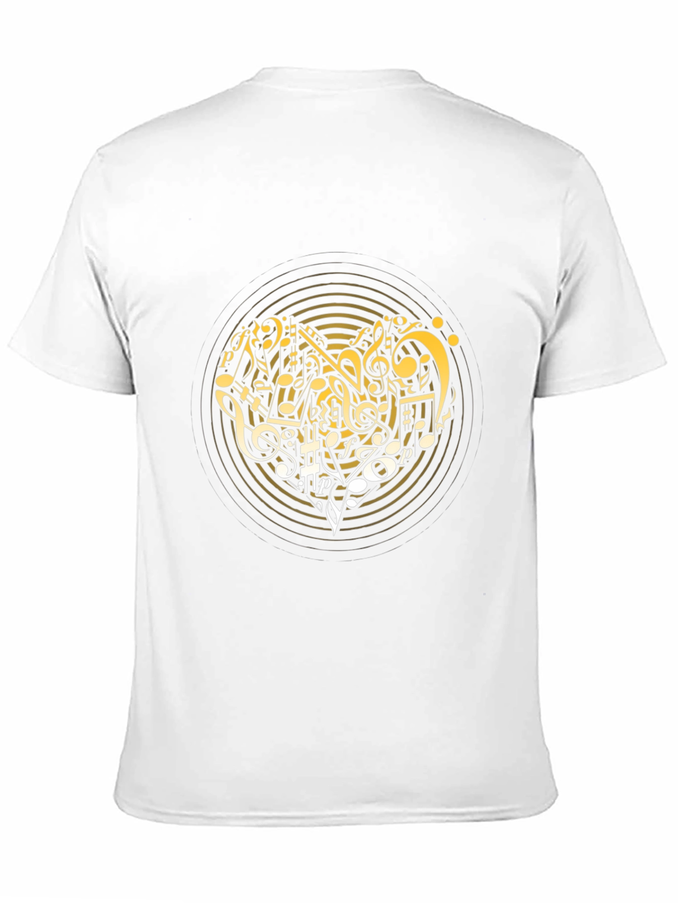Musical Notes Graphic Print Black T-Shirt