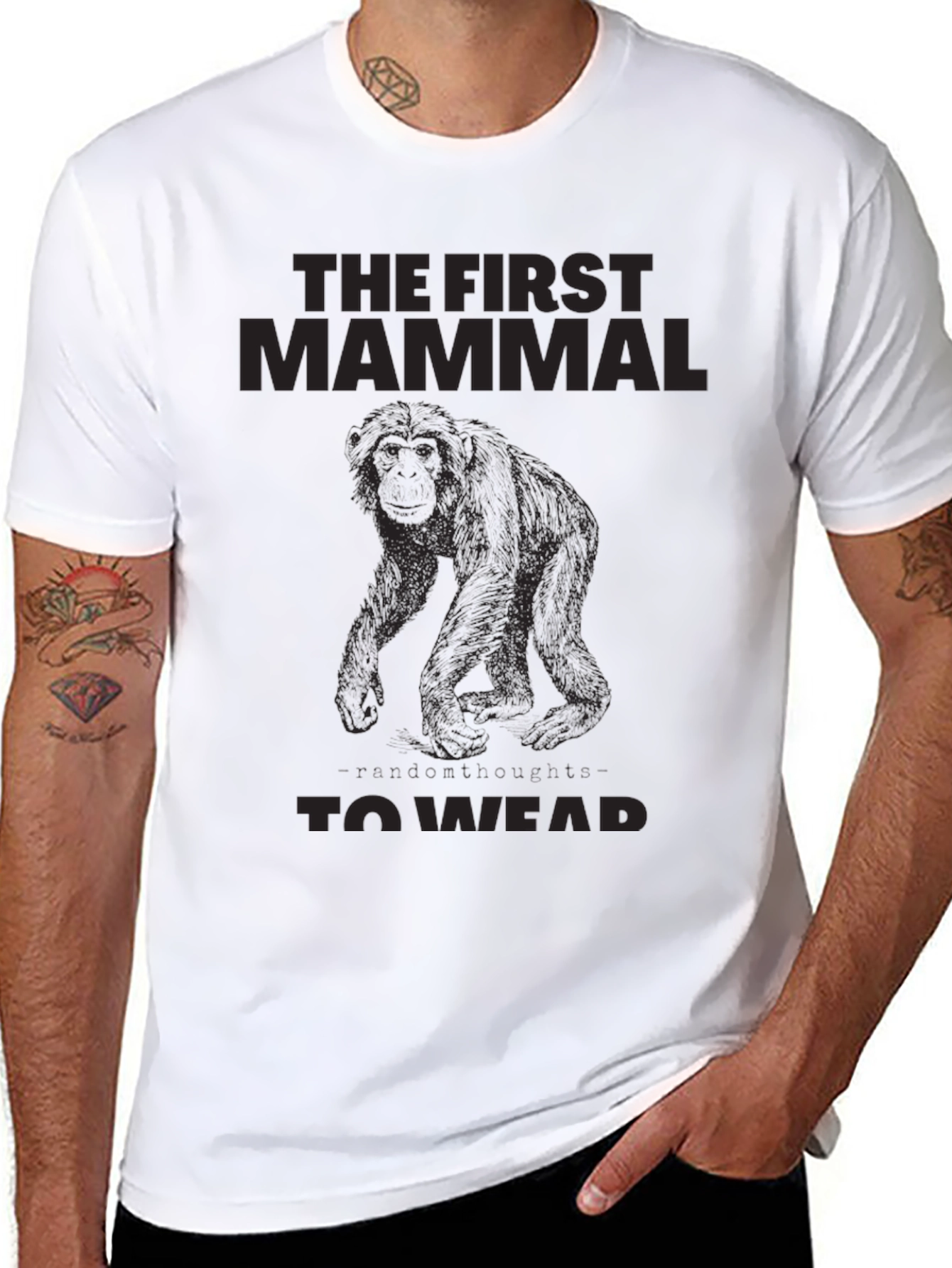 The First Mammal To Wear Funny Graphic T-Shirt