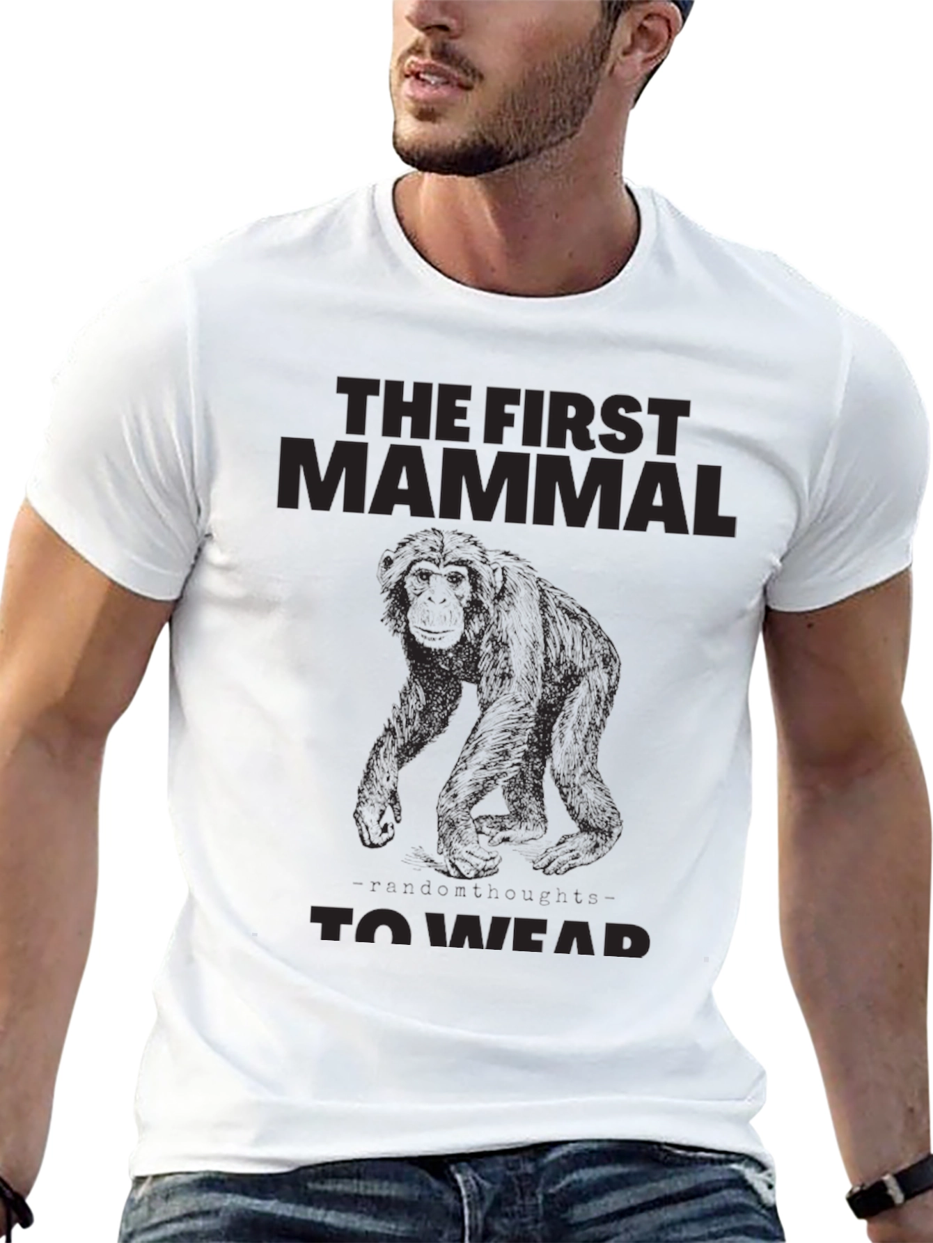 The First Mammal To Wear Funny Graphic T-Shirt