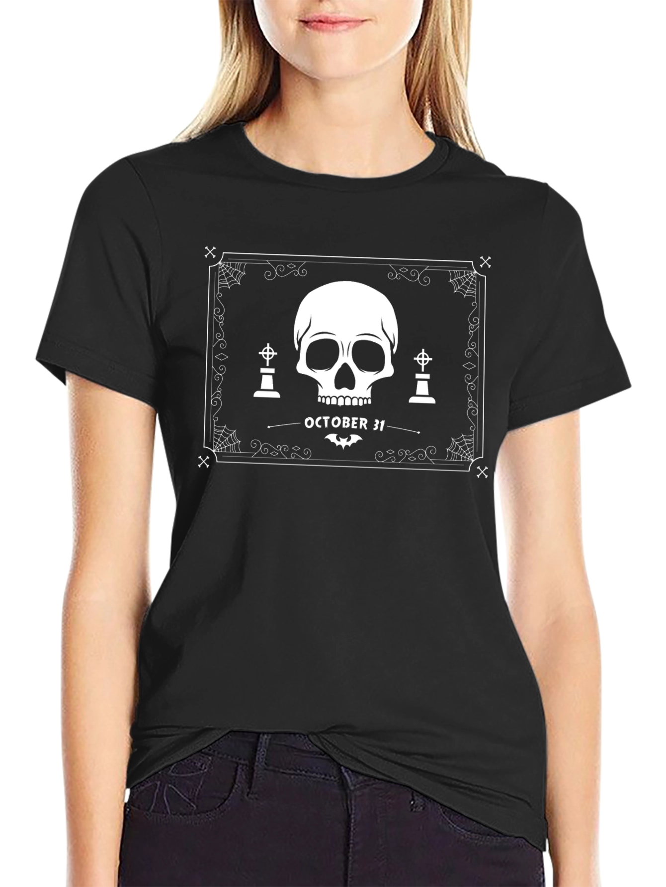 Halloween Skull Graphic T-Shirt - October 31 Tee