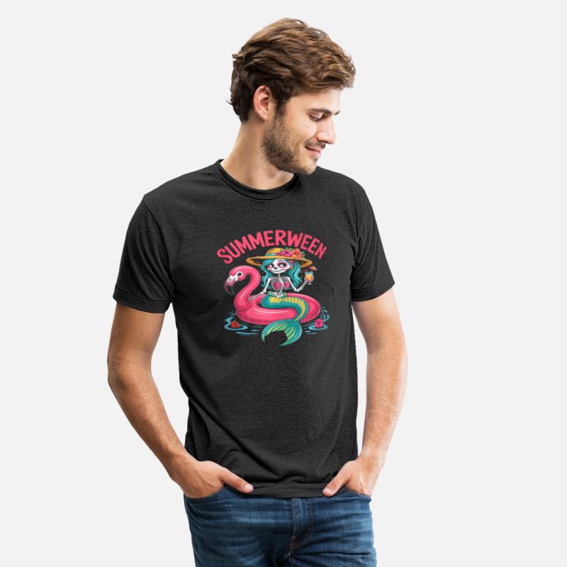 Skeleton Mermaid Flamingo Spooky Summer Party S