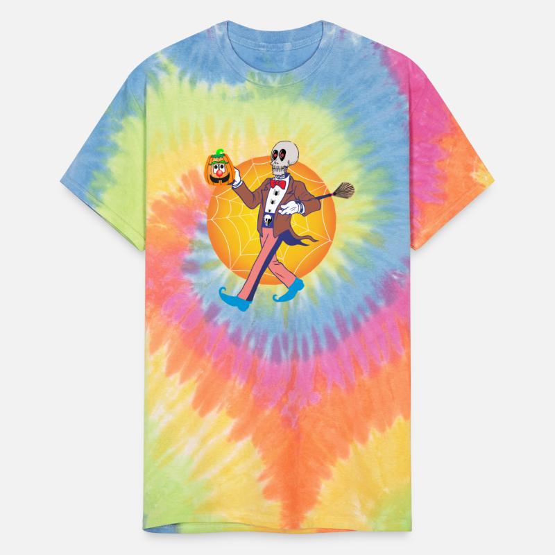 Skeleton wearing tie suit boots for Halloween