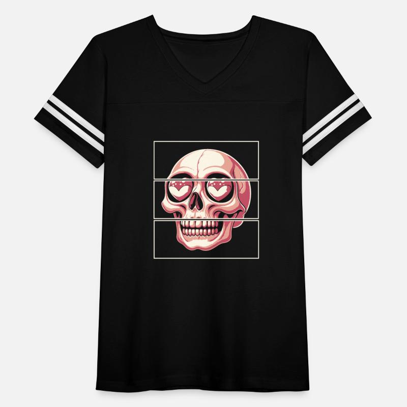 Skull with Heart Eyes - Quirky Gothic Design