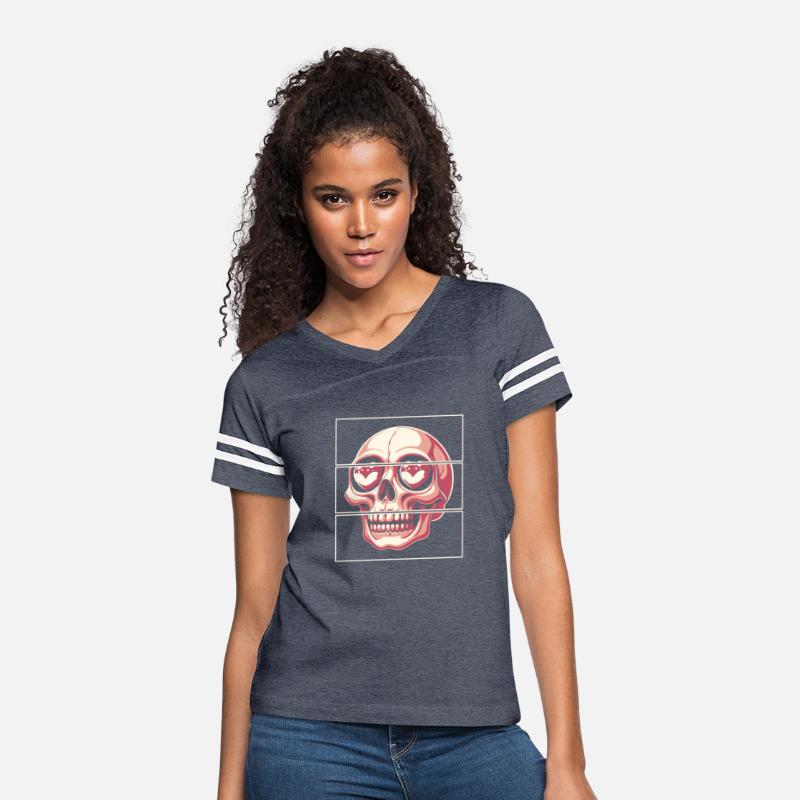 Skull with Heart Eyes - Quirky Gothic Design