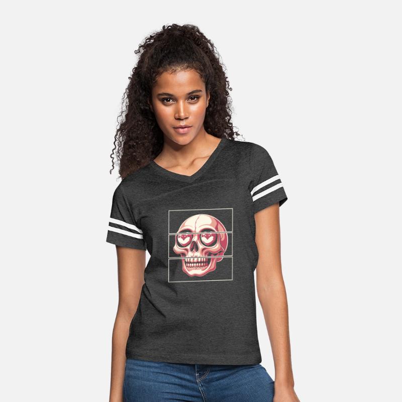 Skull with Heart Eyes - Quirky Gothic Design
