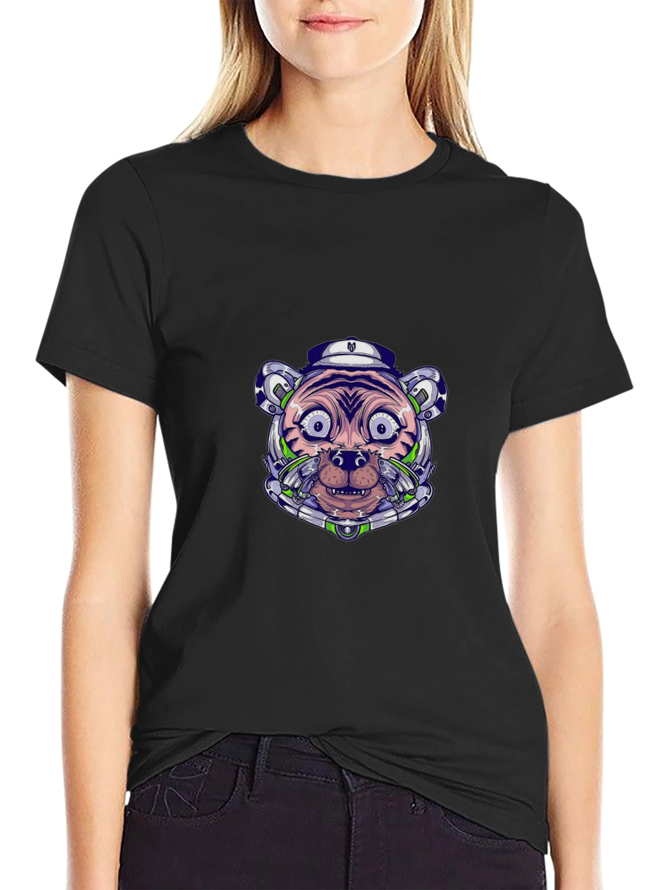 Cyberpunk Tiger Graphic Tee - Cool Streetwear