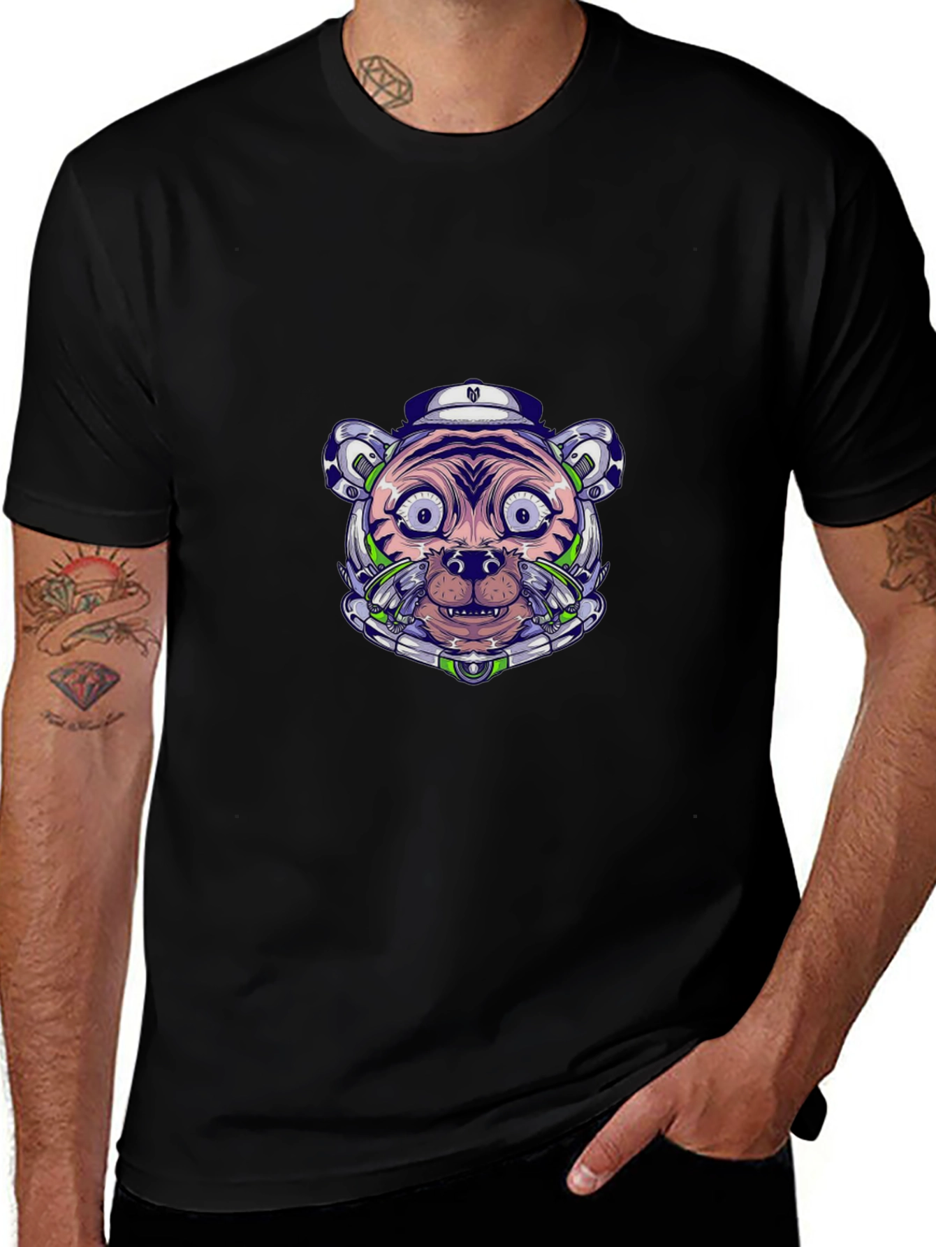 Cyberpunk Tiger Graphic Tee - Cool Streetwear