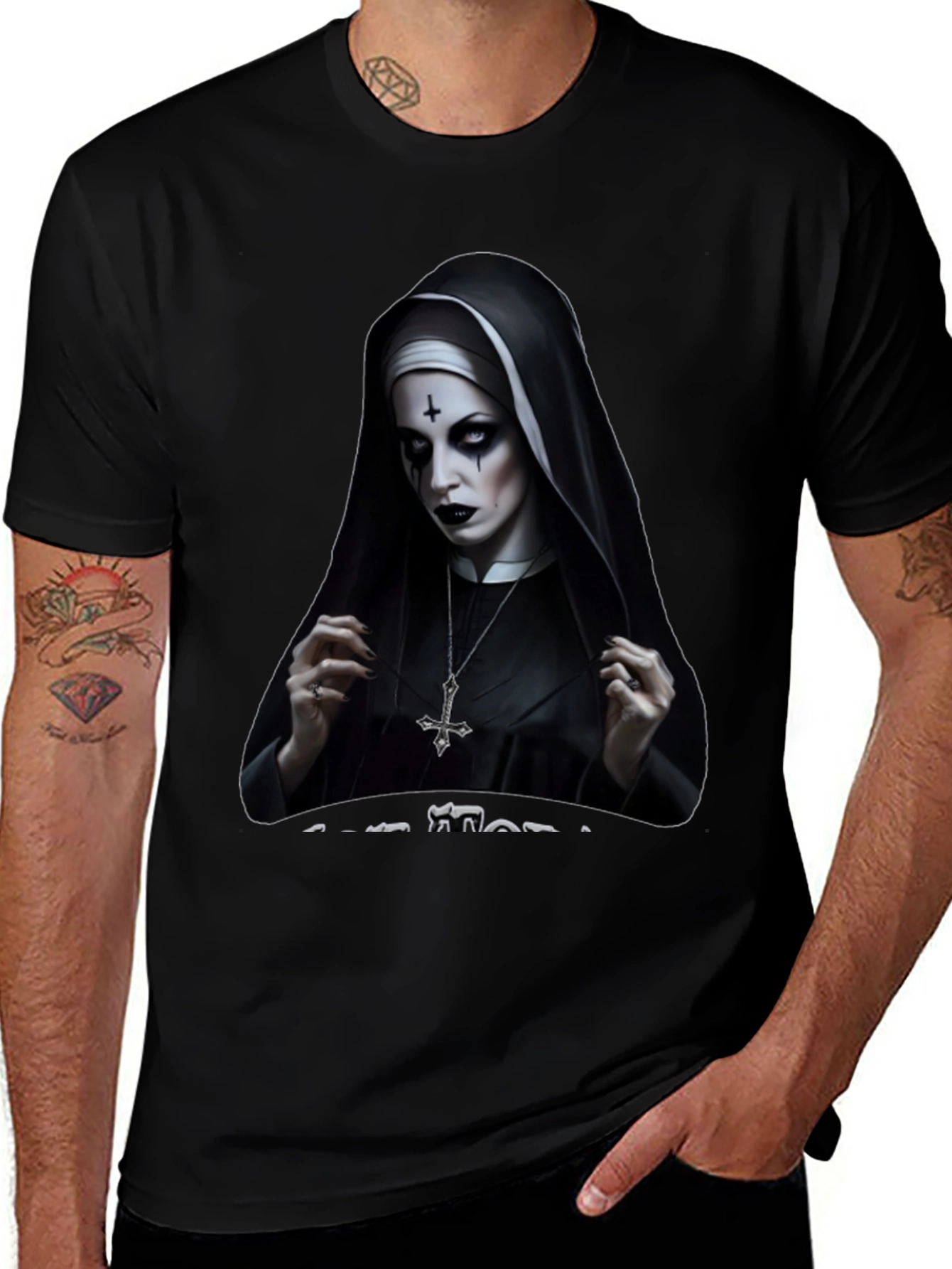 Evil Nun Graphic T-Shirt - Gothic Apparel