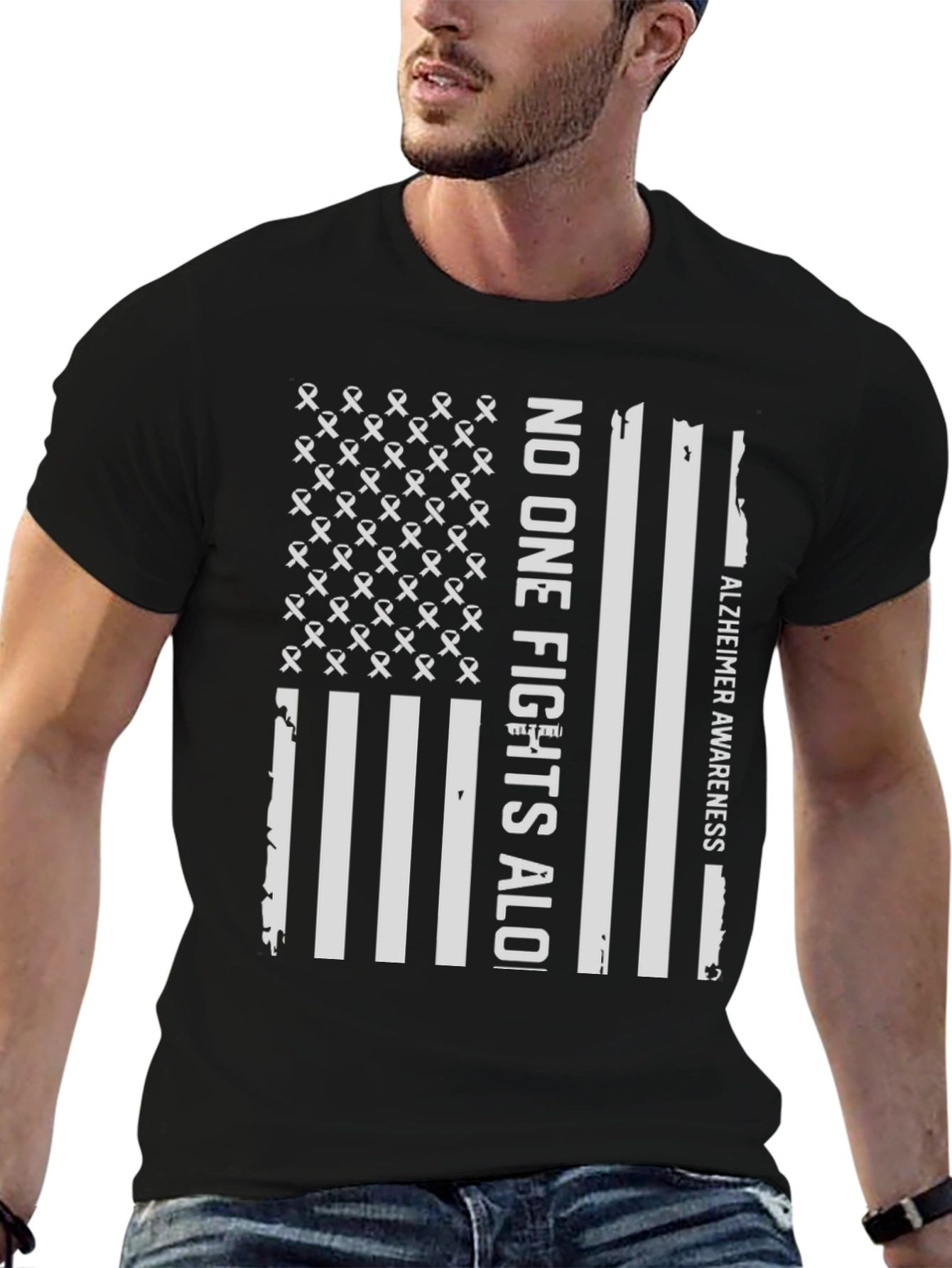 Alzheimer Awareness T-Shirt: No One Fights Alone