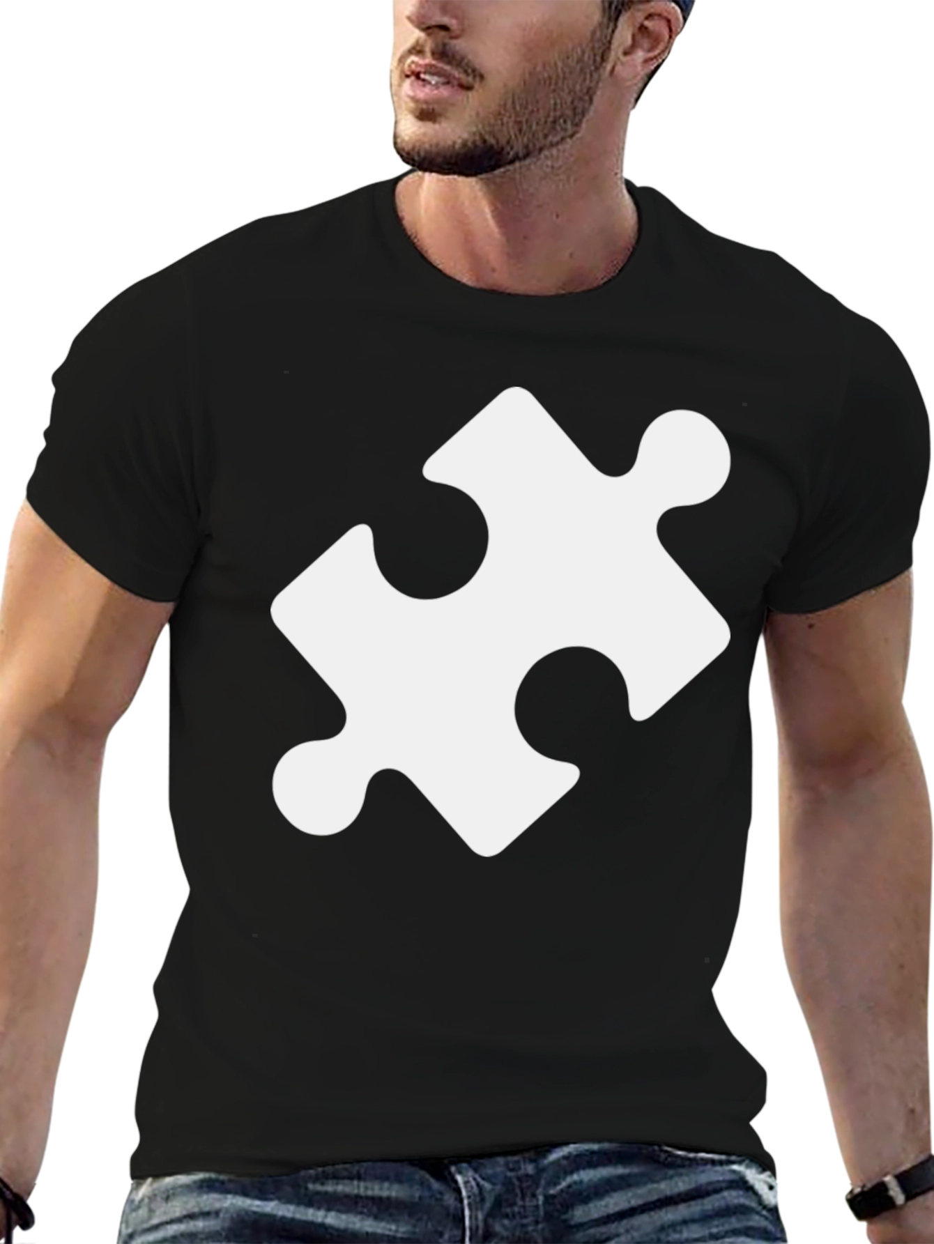 Puzzle Piece Graphic Tee - Classic Black T-Shirt