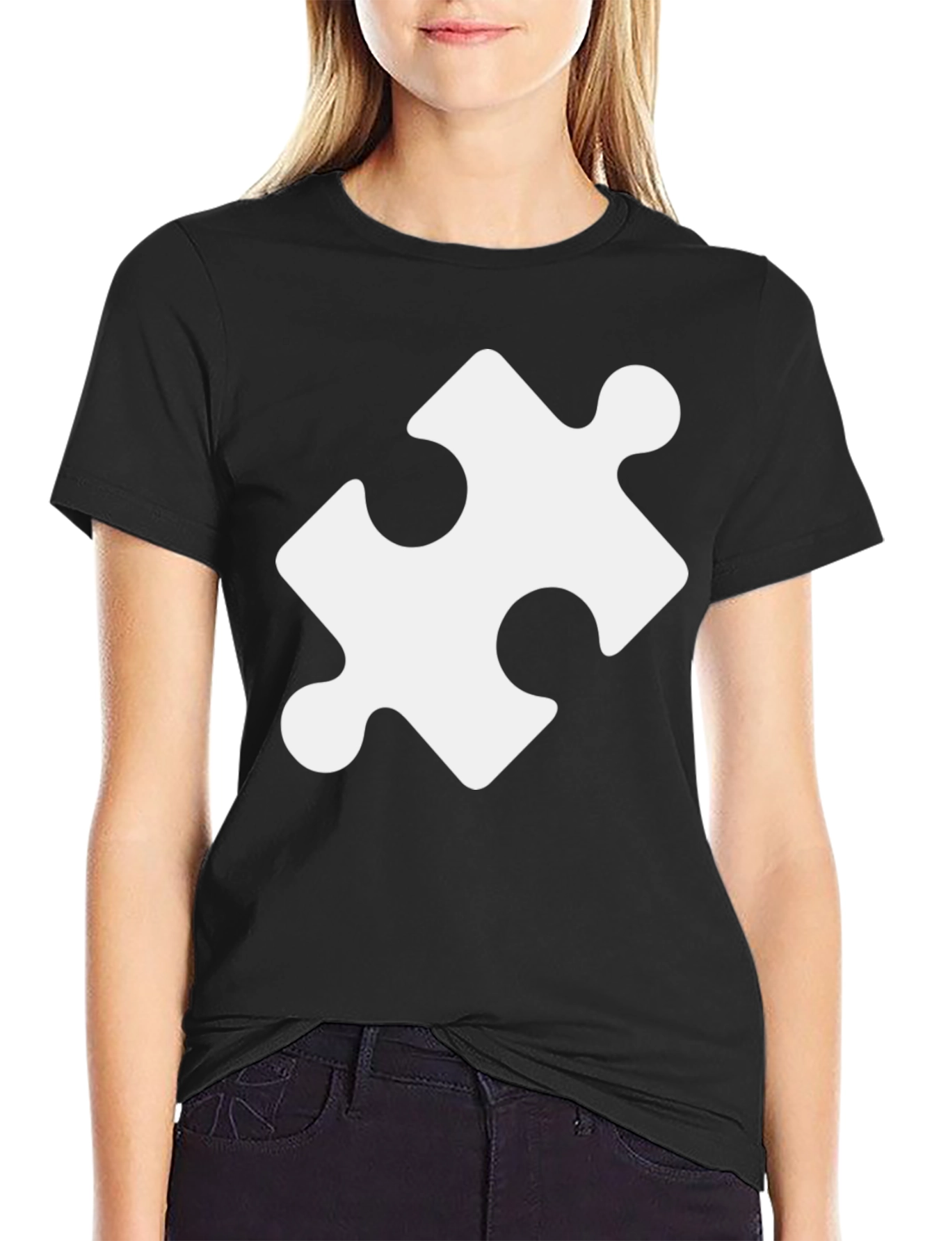 Puzzle Piece Graphic Tee - Classic Black T-Shirt
