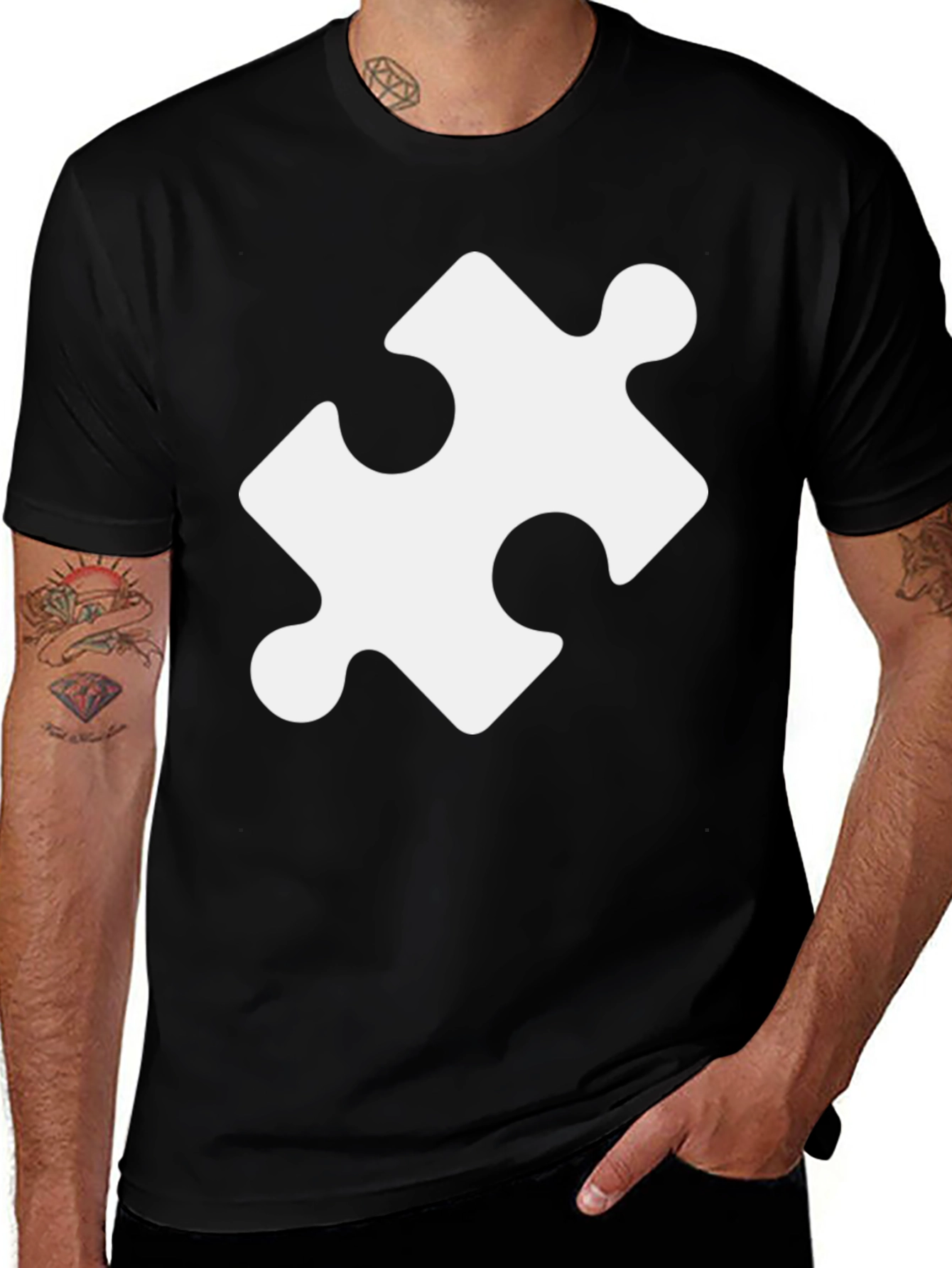 Puzzle Piece Graphic Tee - Classic Black T-Shirt