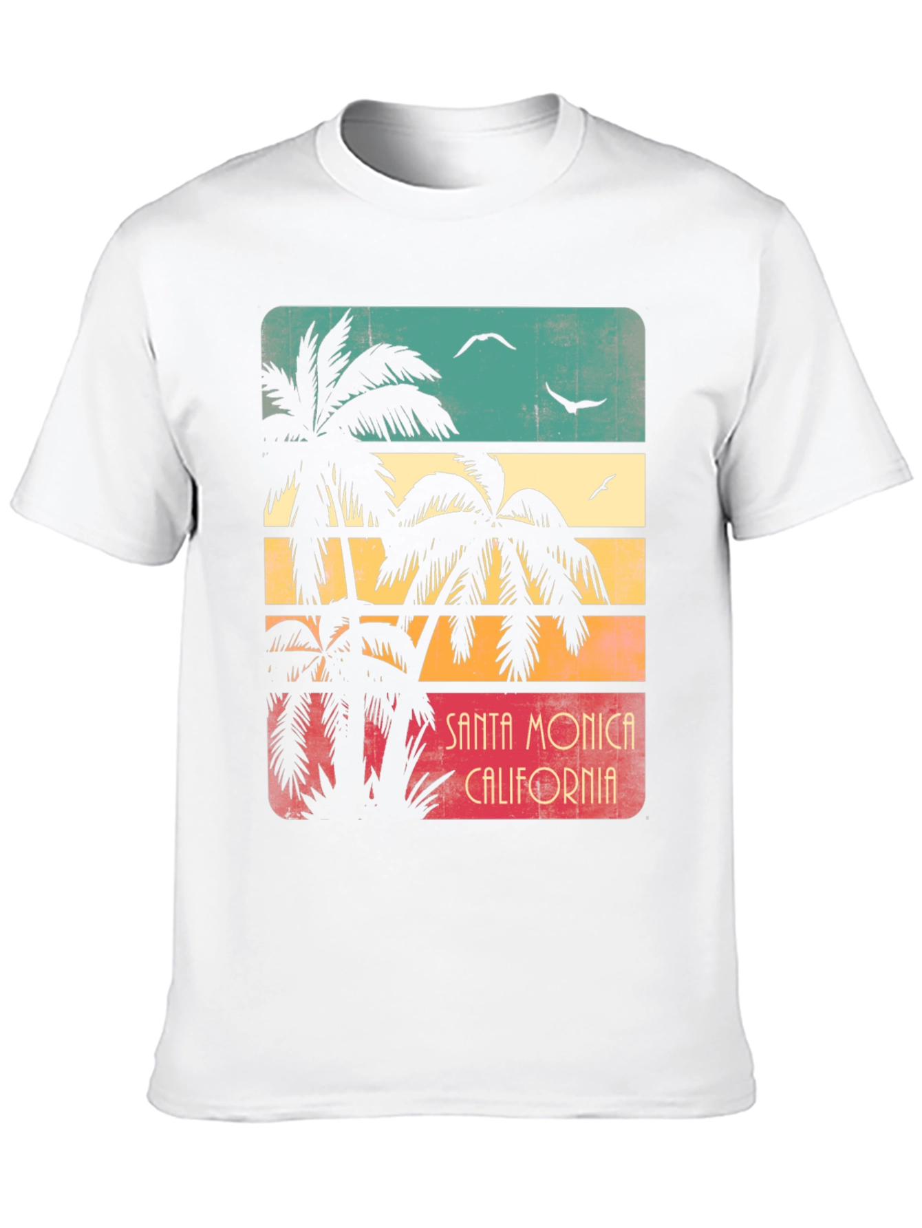 Santa Monica Palm Tree Retro Graphic T-Shirt