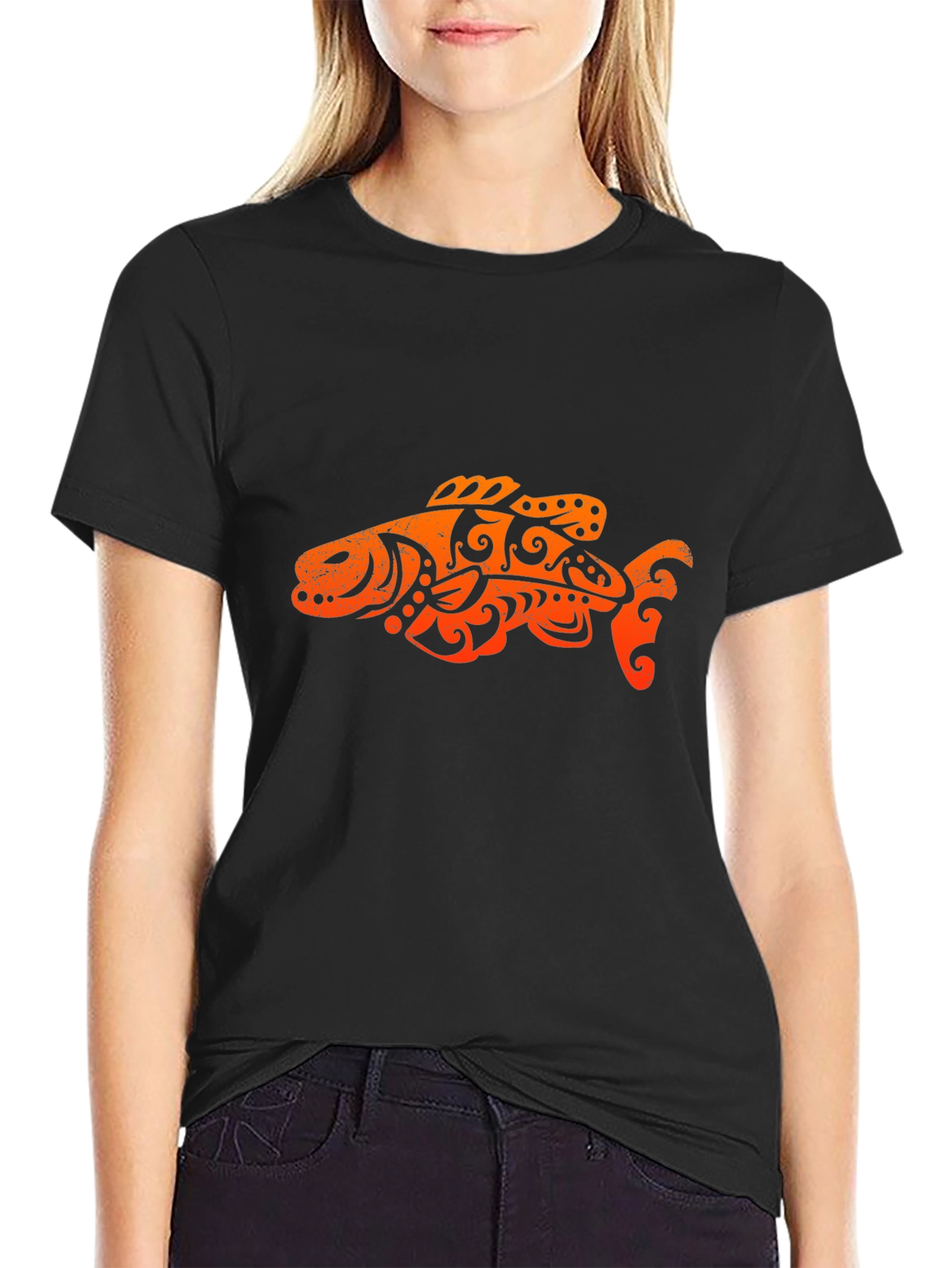 Tribal Fish Graphic Tee - Casual Comfort