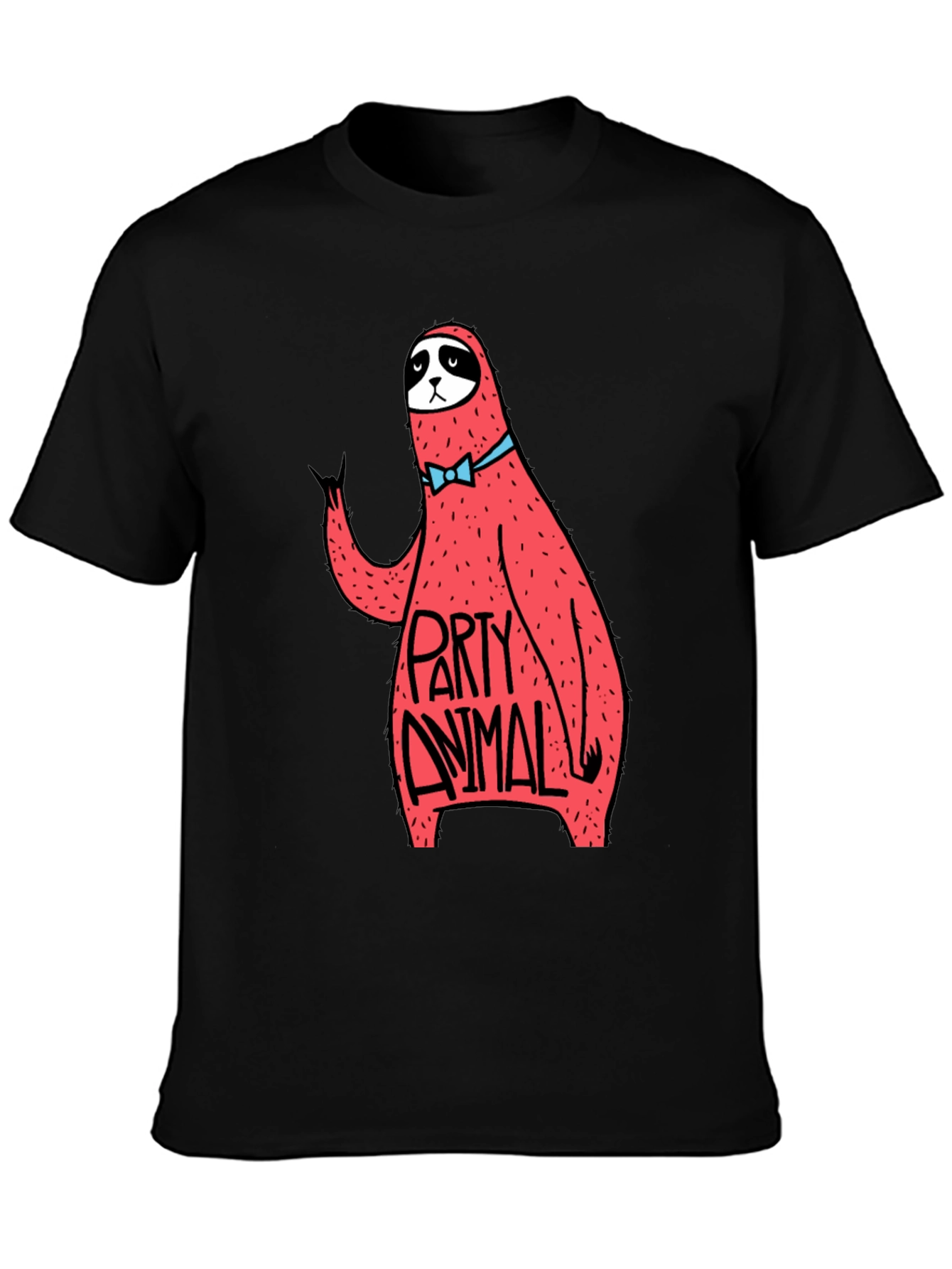 Party Animal Sloth Graphic Tee - Black