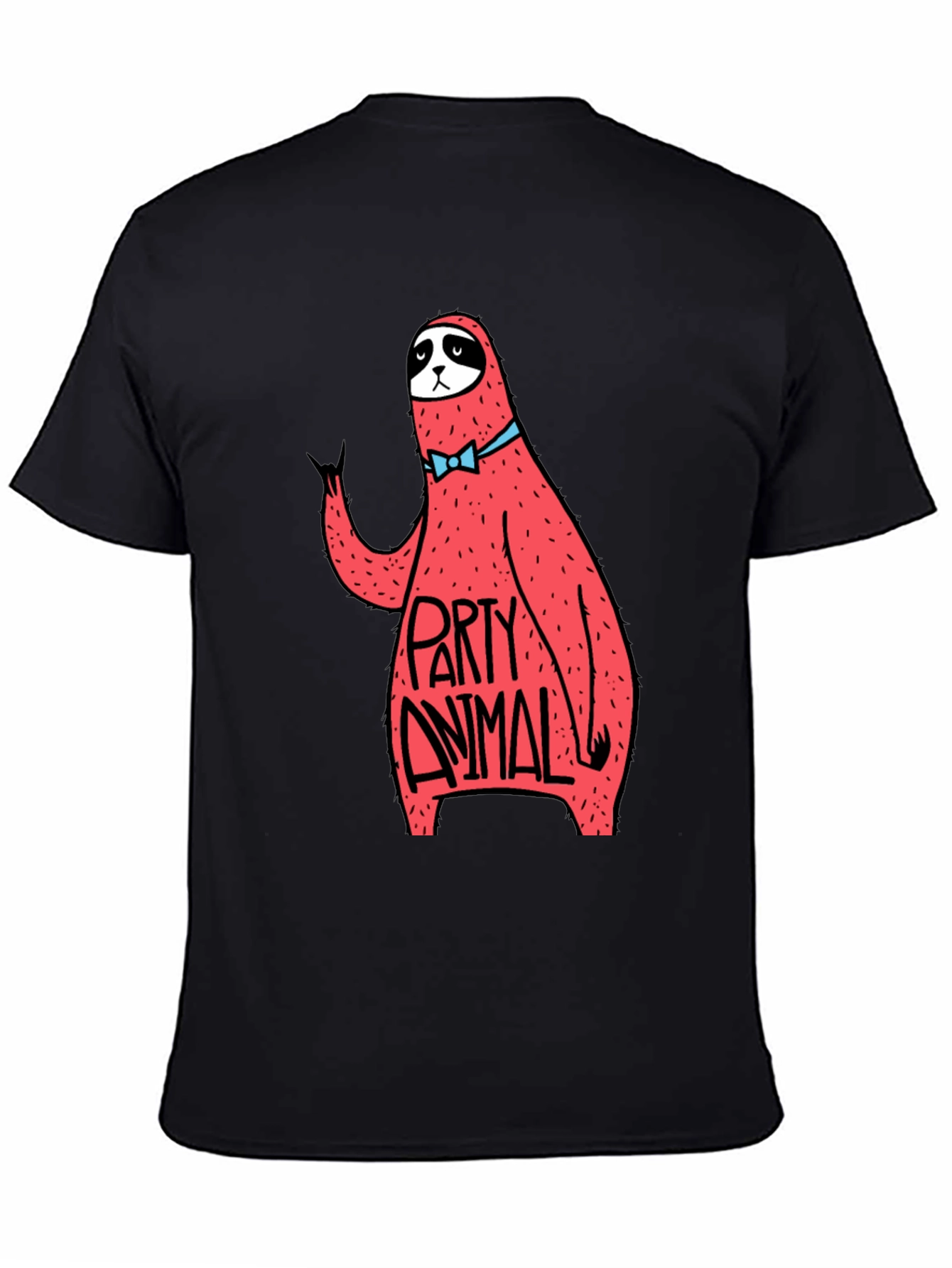 Party Animal Sloth Graphic Tee - Black