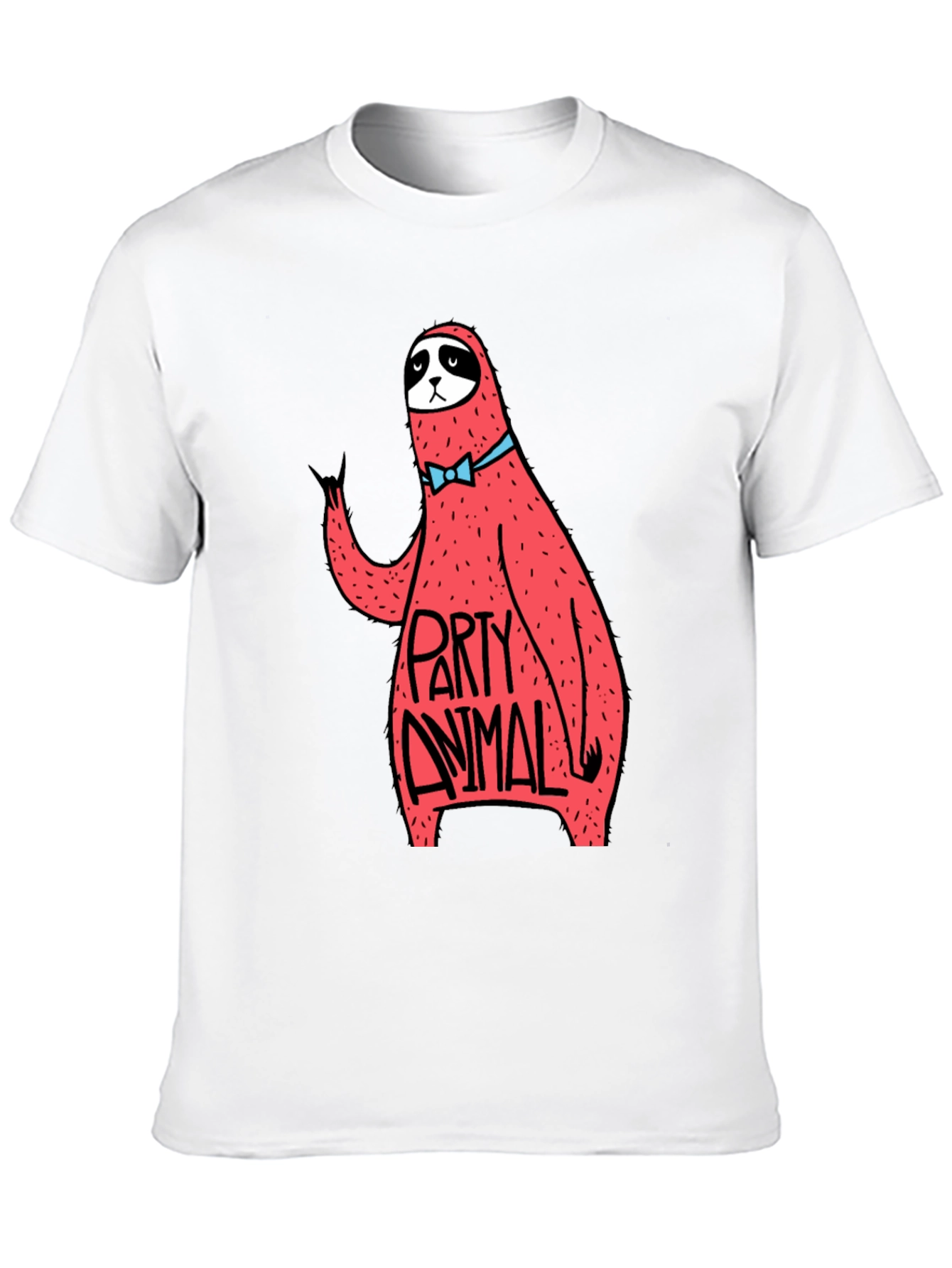 Party Animal Sloth Graphic Tee - Black