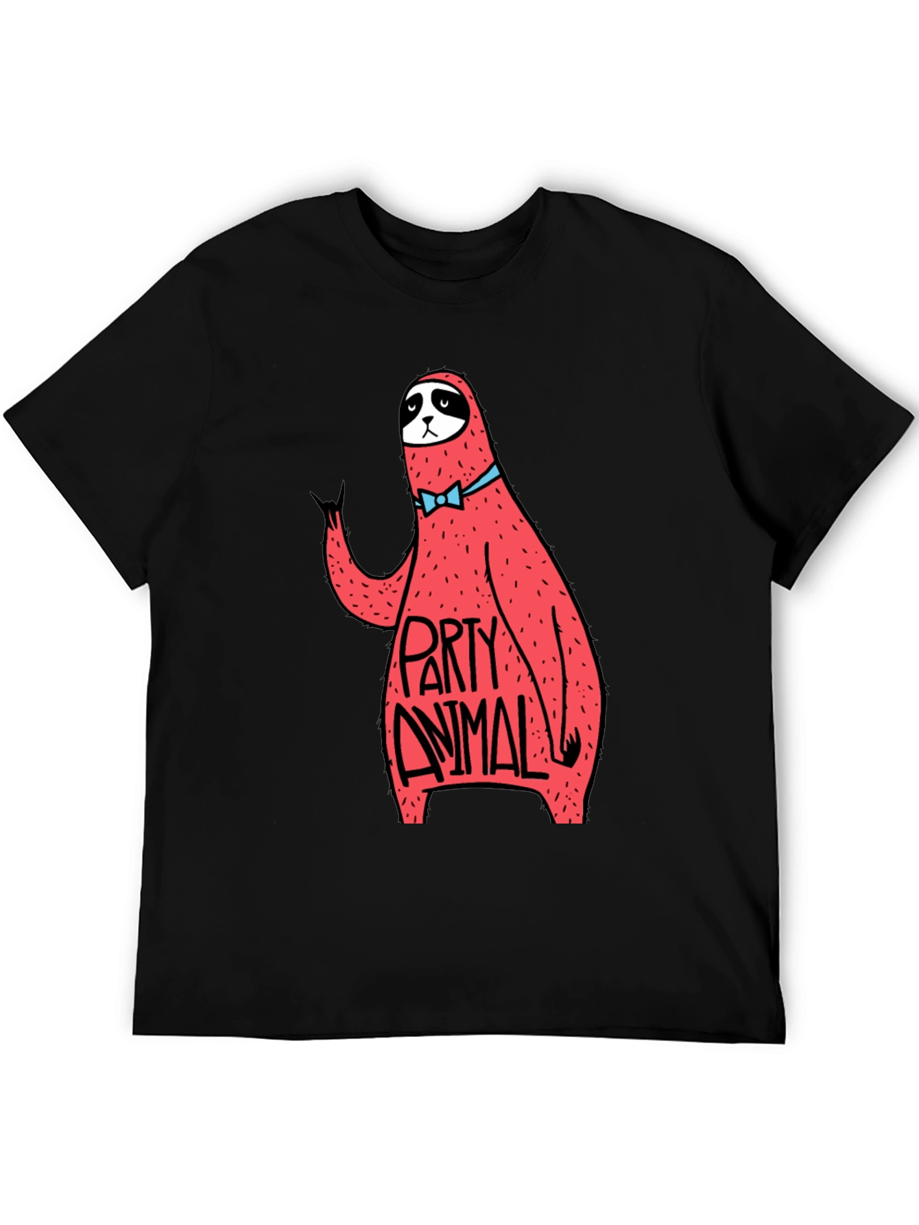 Party Animal Sloth Graphic Tee - Black