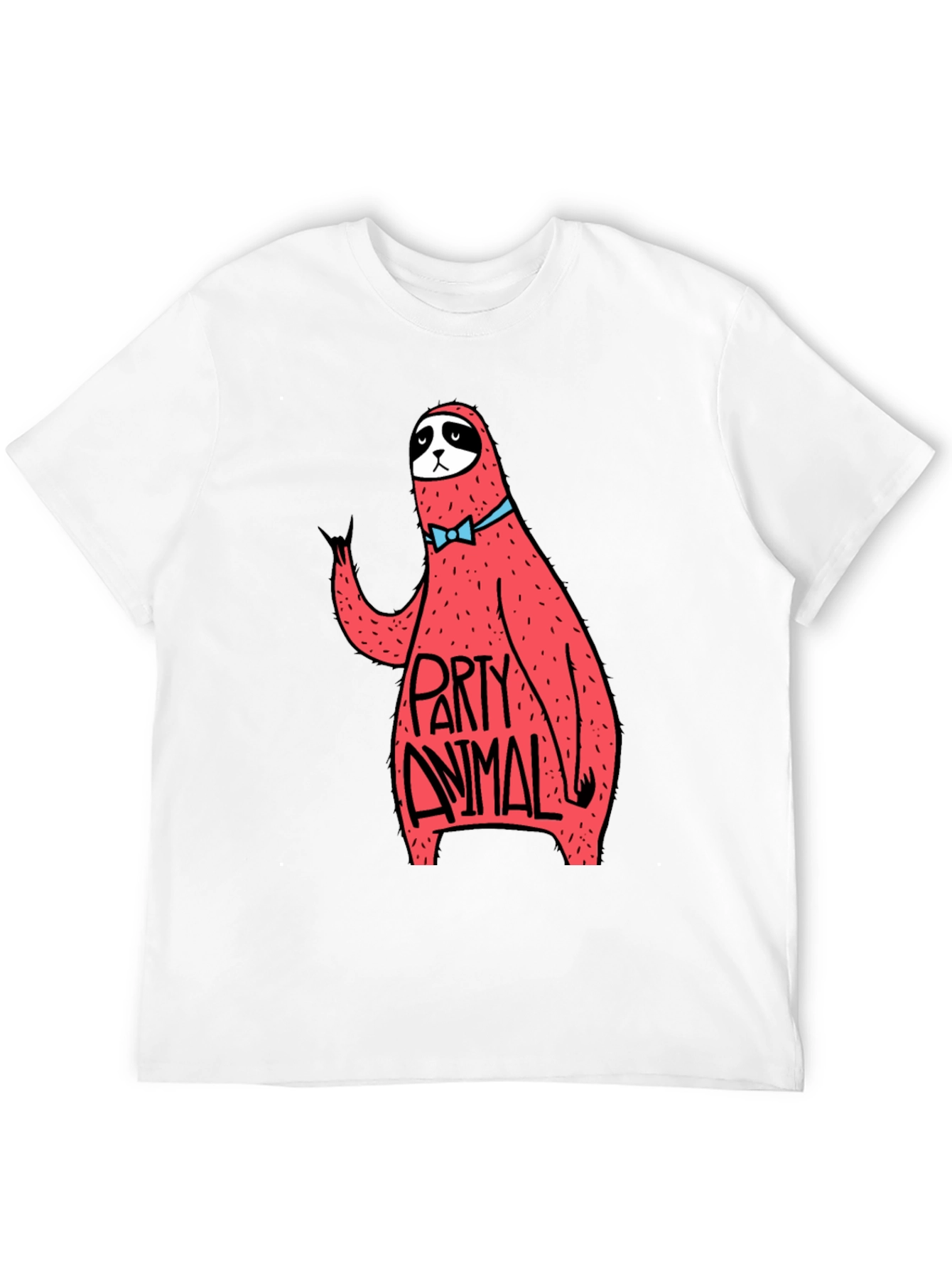 Party Animal Sloth Graphic Tee - Black