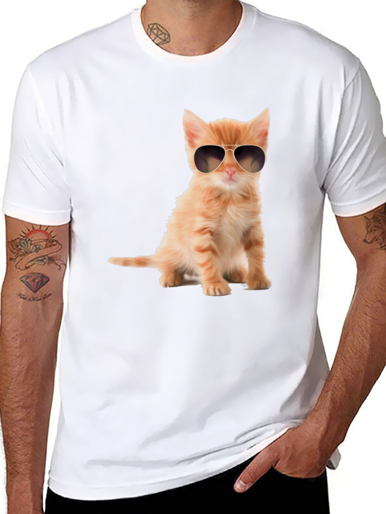 Cool Cat T-Shirt - Black Kitten Tee