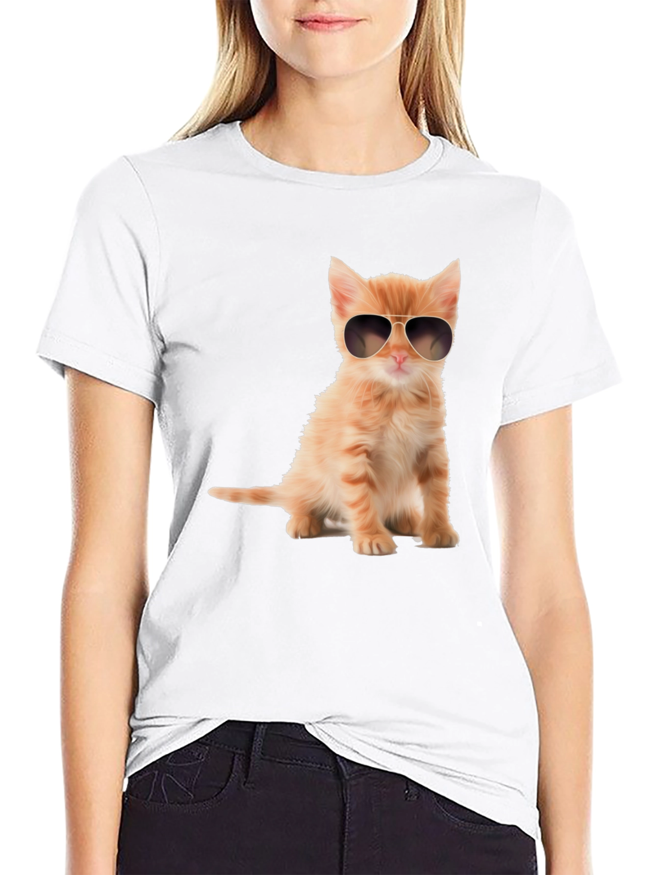 Cool Cat T-Shirt - Black Kitten Tee