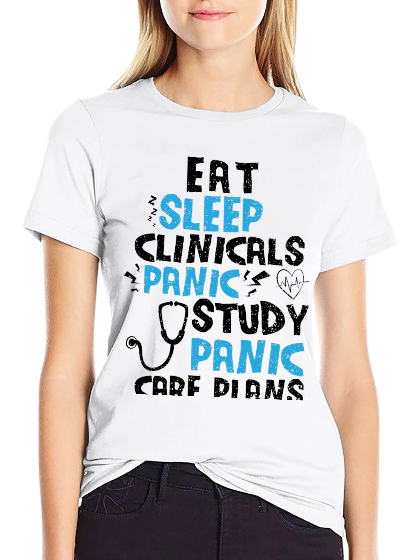 Eat Sleep Clinicals Panic Study T-Shirt