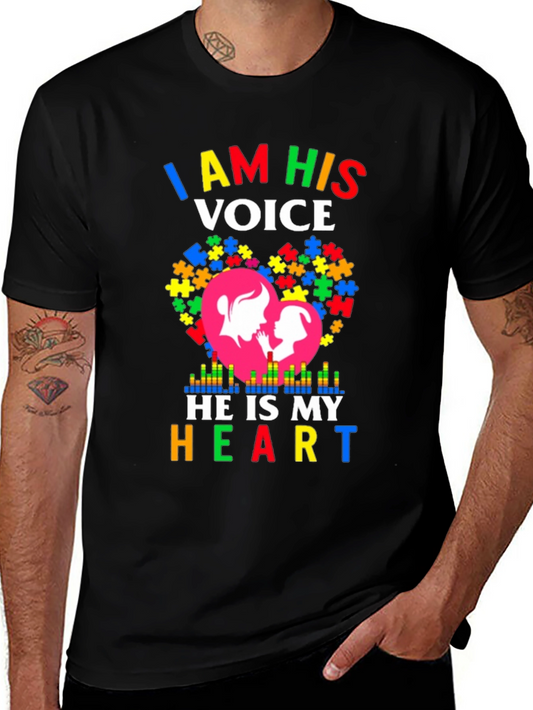 Autism Awareness I Am His Voice Graphic T-Shirt