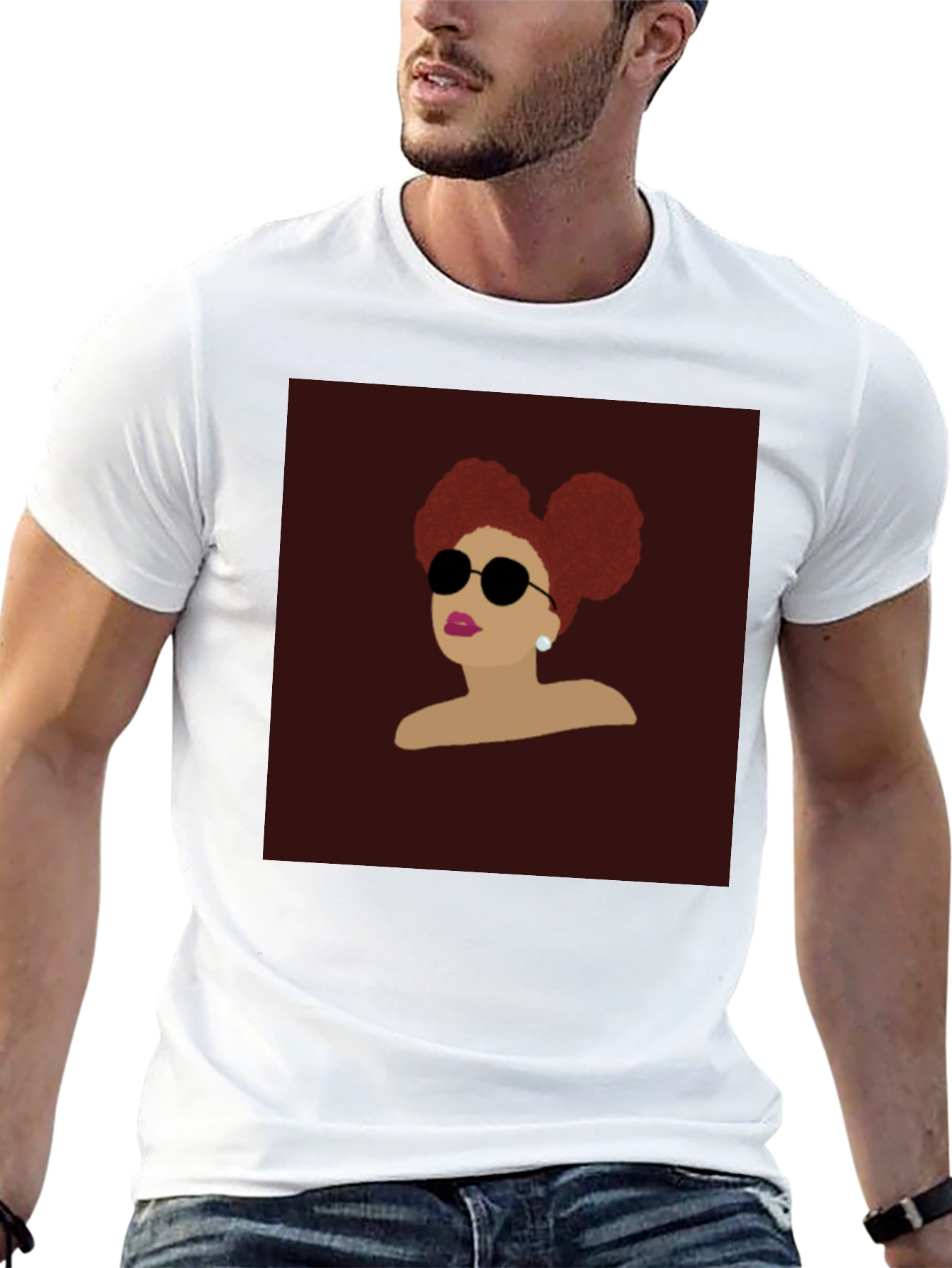 Retro Woman Afro Puff Black T-Shirt