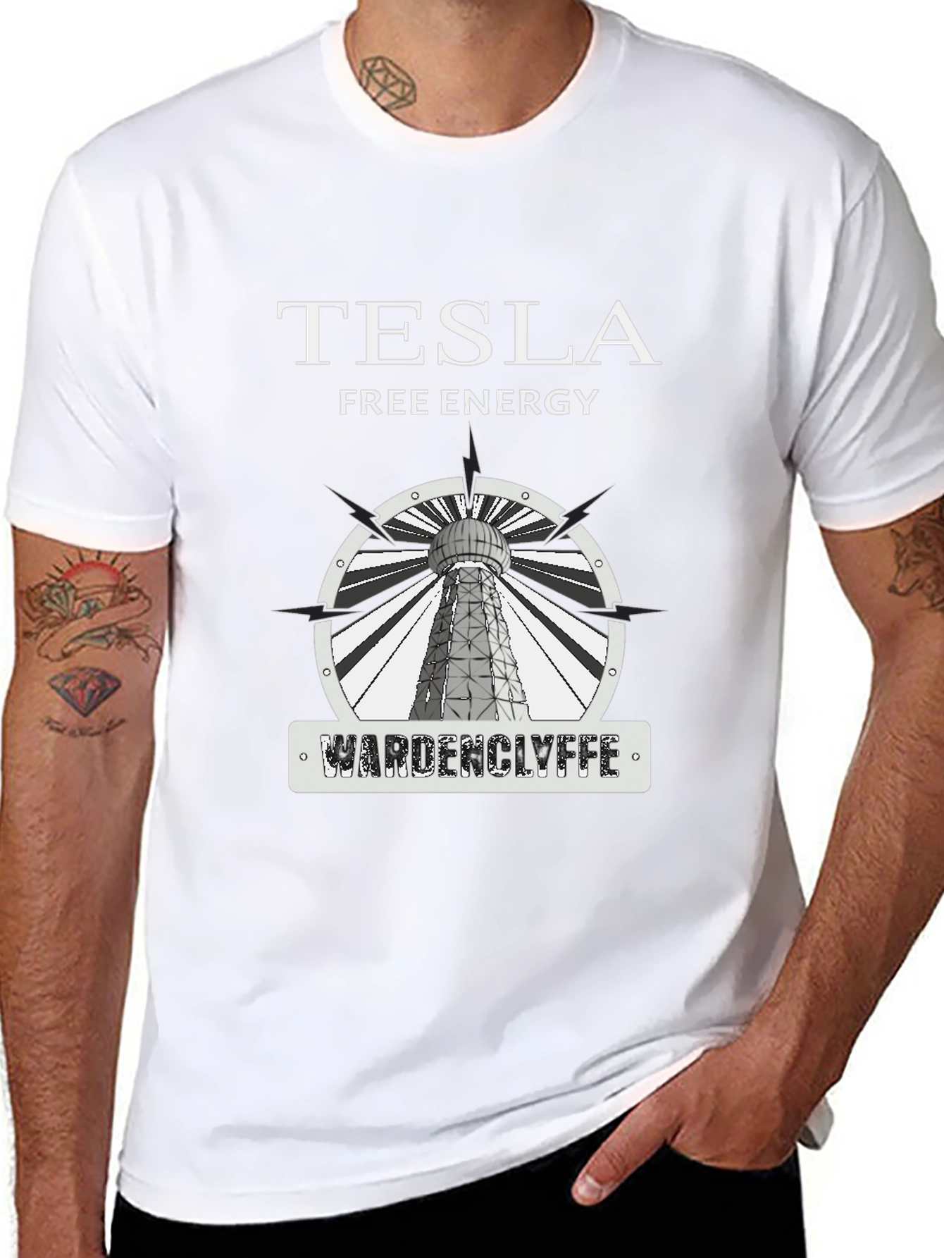 Tesla Free Energy Wardenclyffe T-Shirt - Black