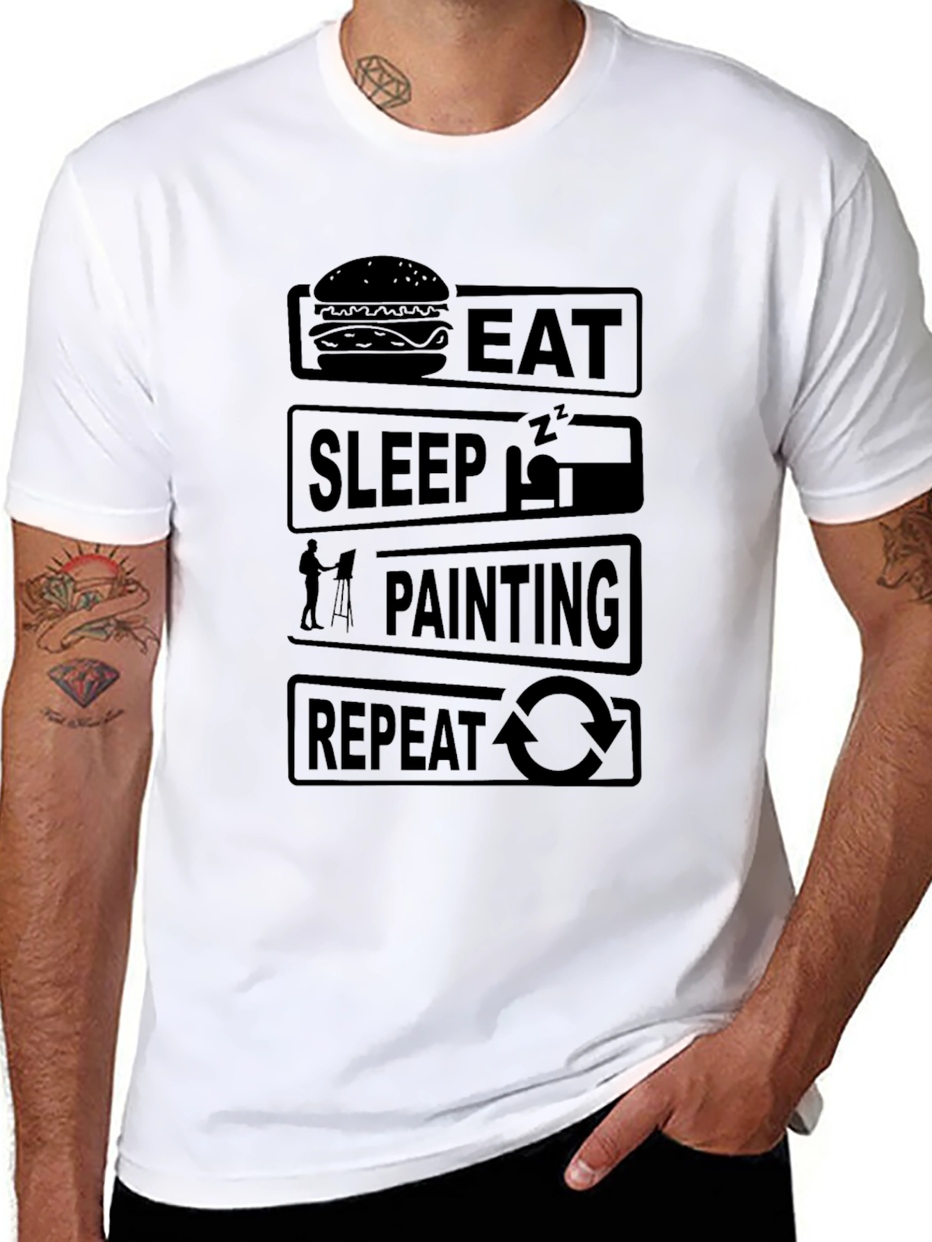 Eat Sleep Painting Repeat Graphic T-Shirt