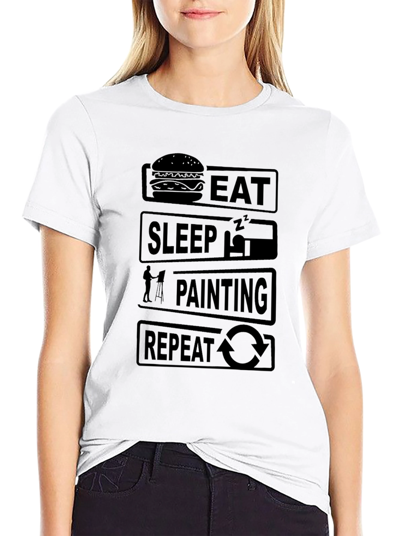 Eat Sleep Painting Repeat Graphic T-Shirt