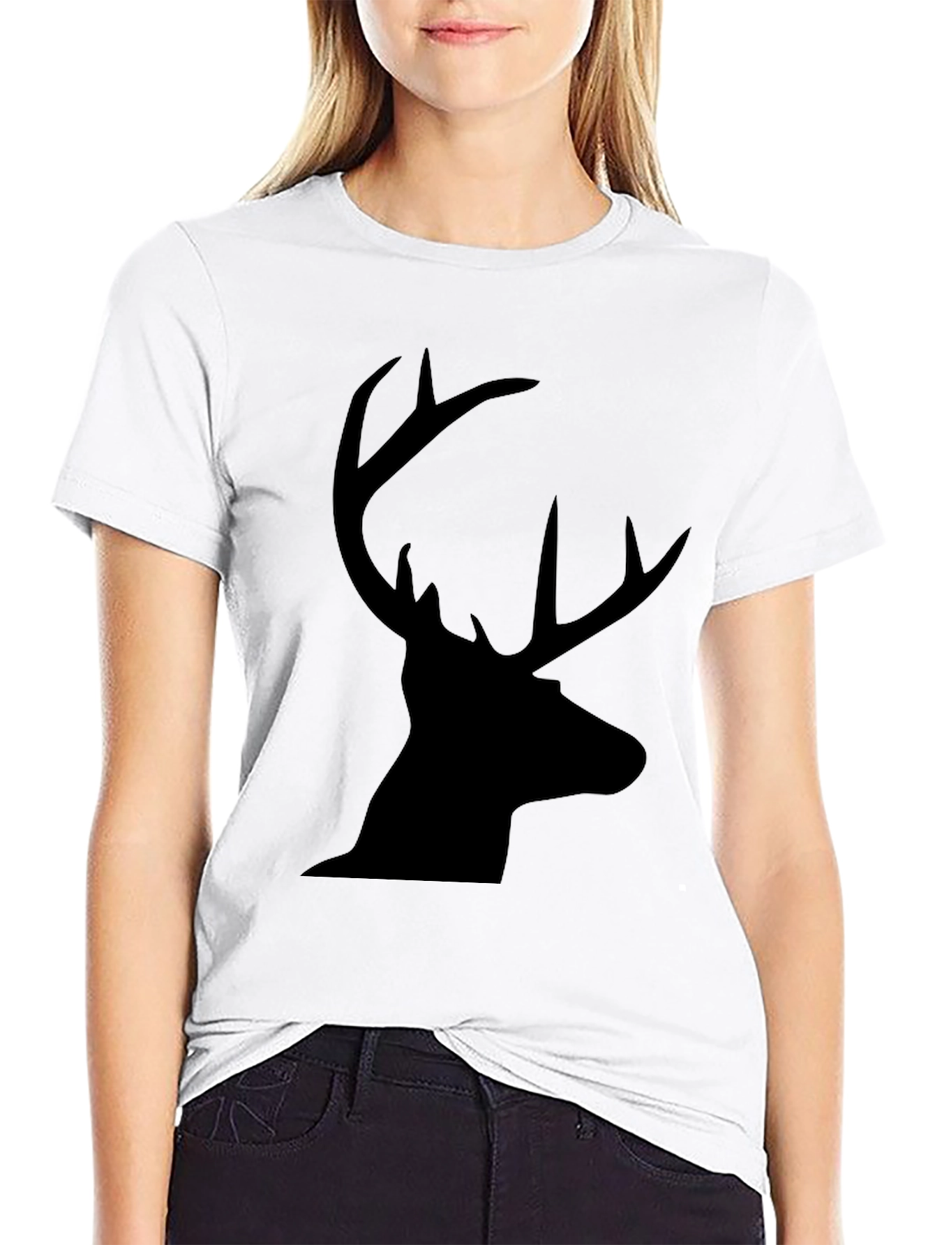 Mens Black Deer Graphic Tee - Classic Fit