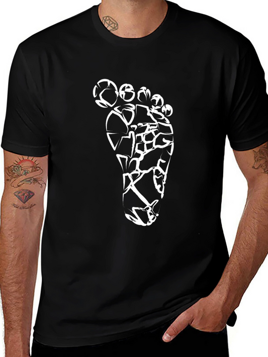 Abstract Footprint Black T-Shirt