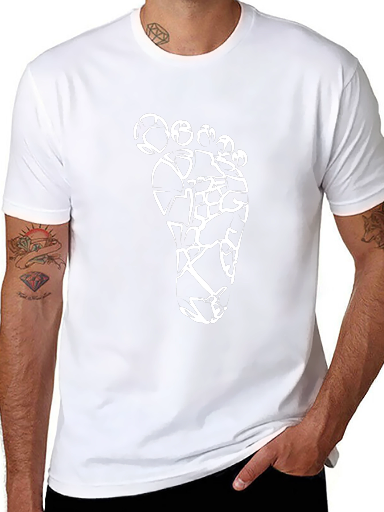 Abstract Footprint Black T-Shirt