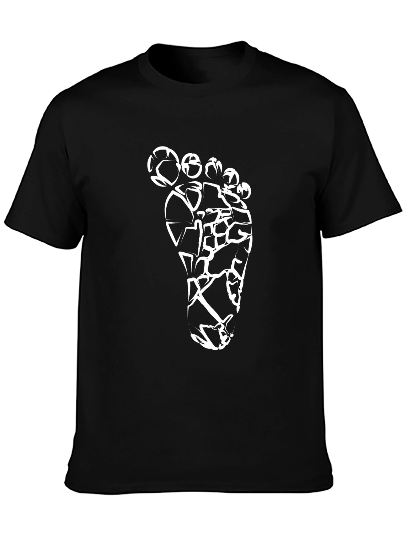 Abstract Footprint Black T-Shirt