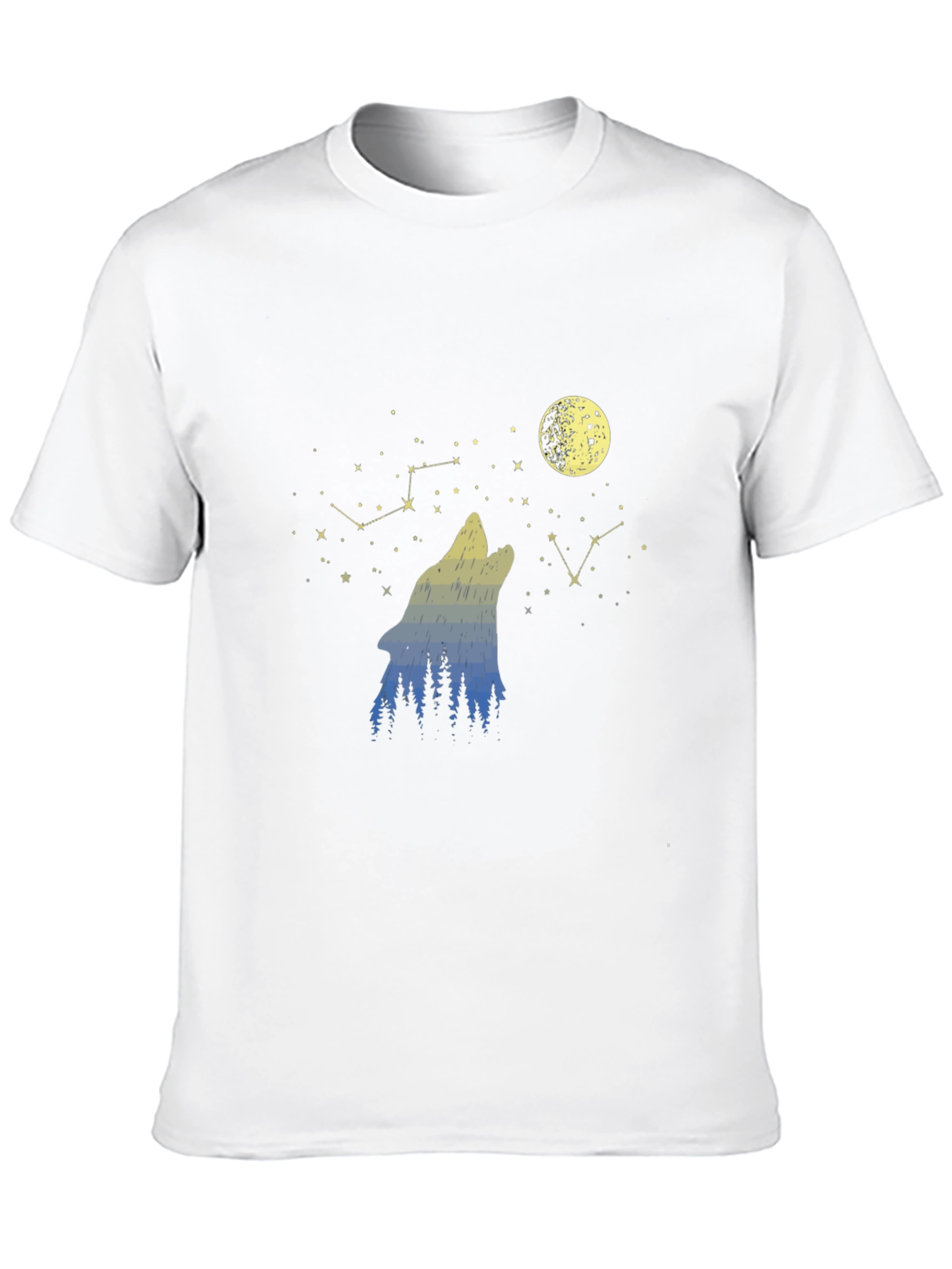 Wolf Howling at Moon T-Shirt - Black