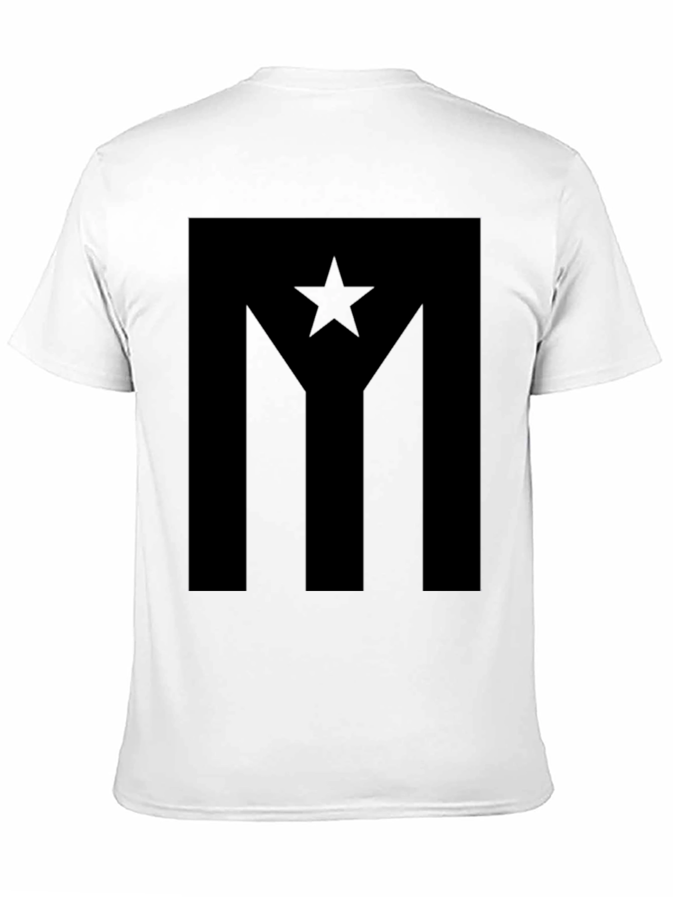 Stylish Black Puerto Rico Flag Graphic T-Shirt