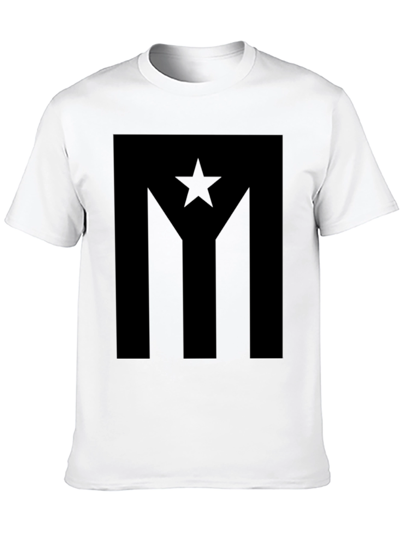 Stylish Black Puerto Rico Flag Graphic T-Shirt