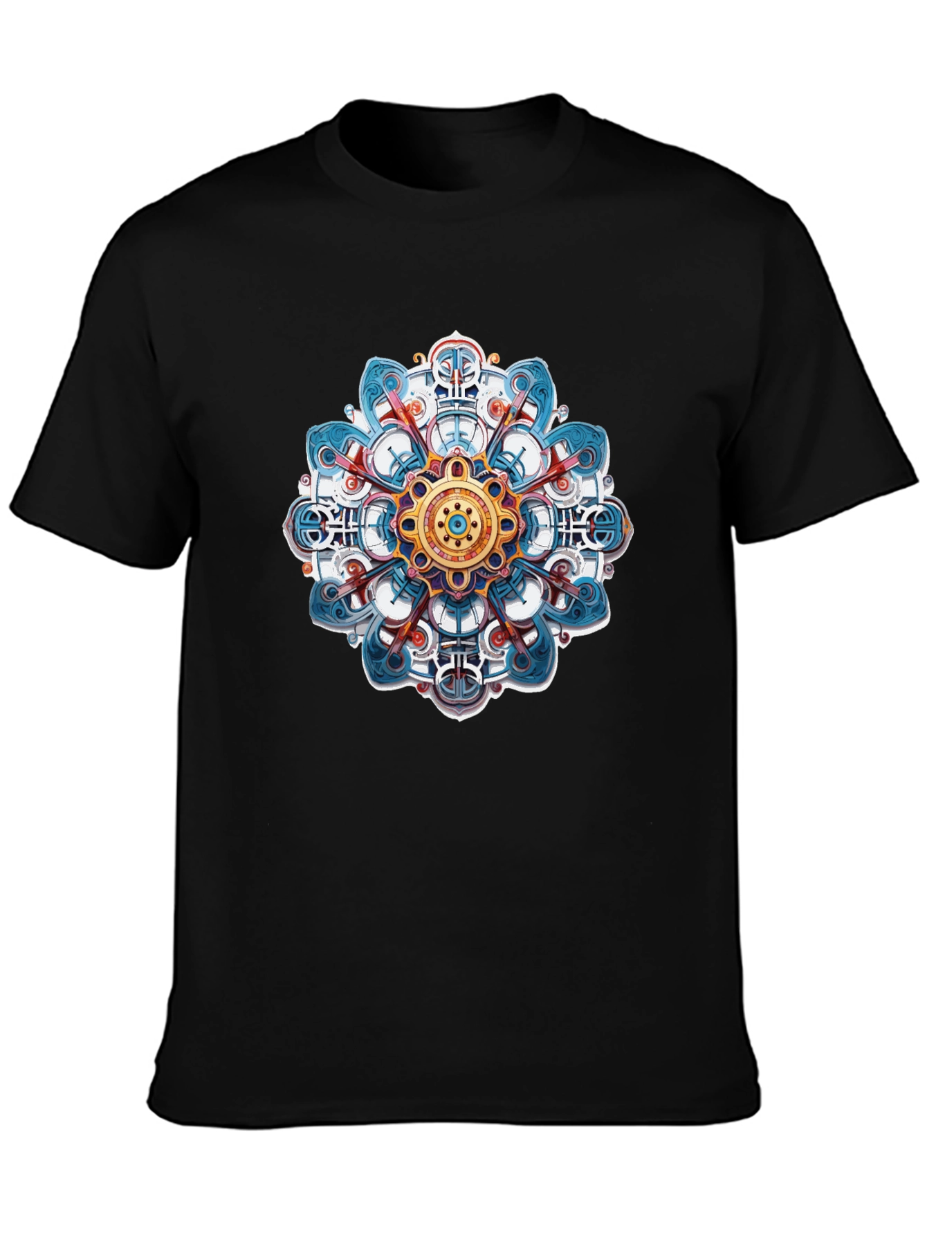 Mandala Design Black T-Shirt