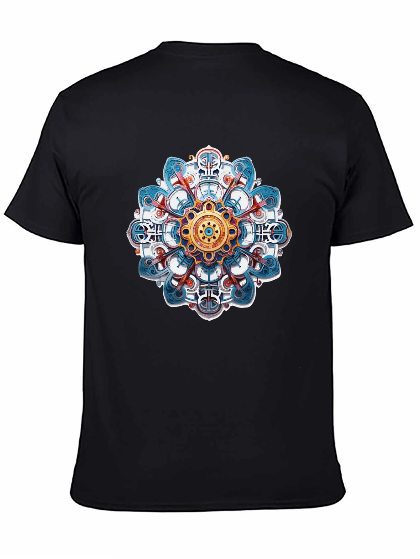 Mandala Design Black T-Shirt