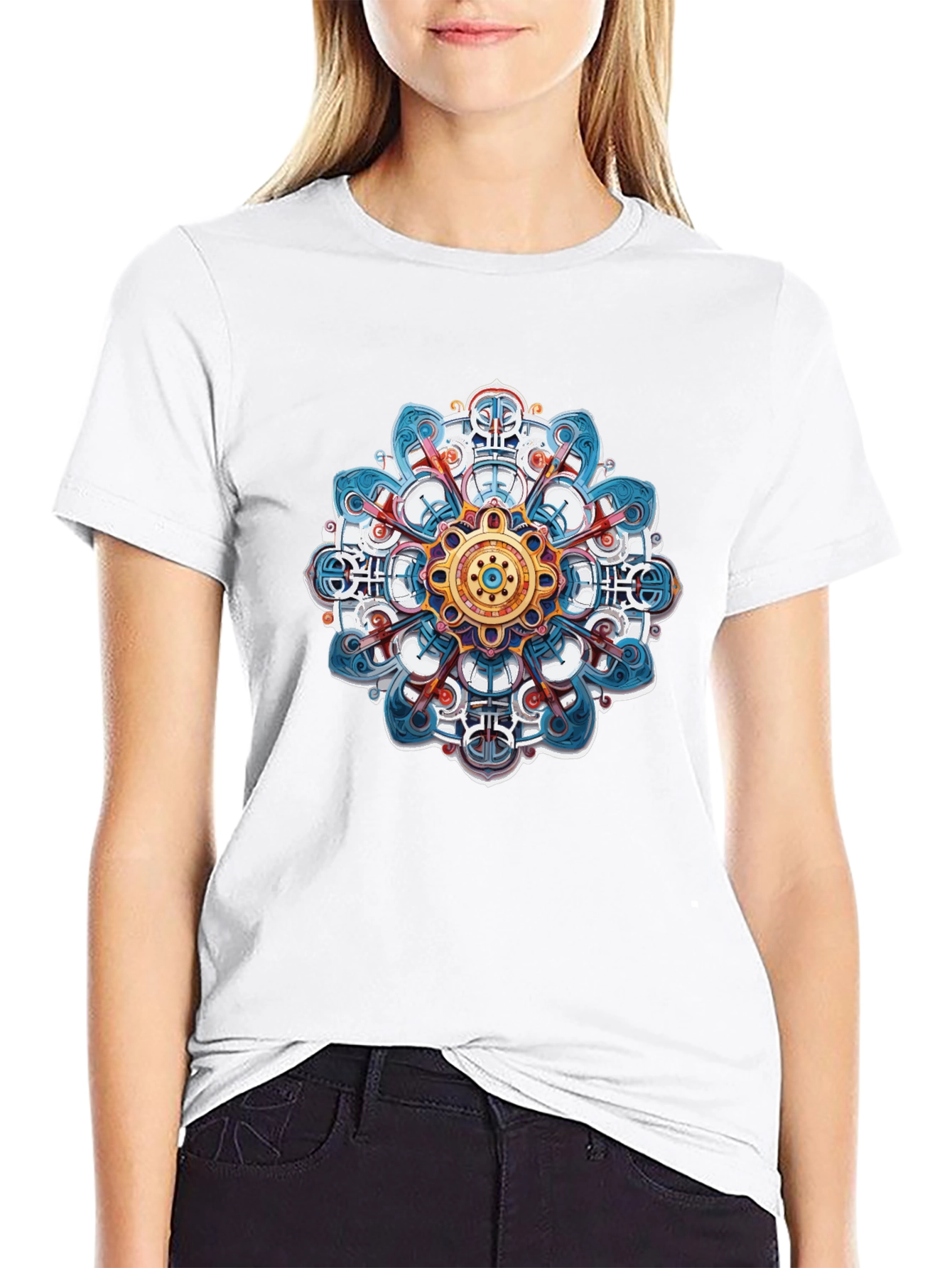 Mandala Design Black T-Shirt