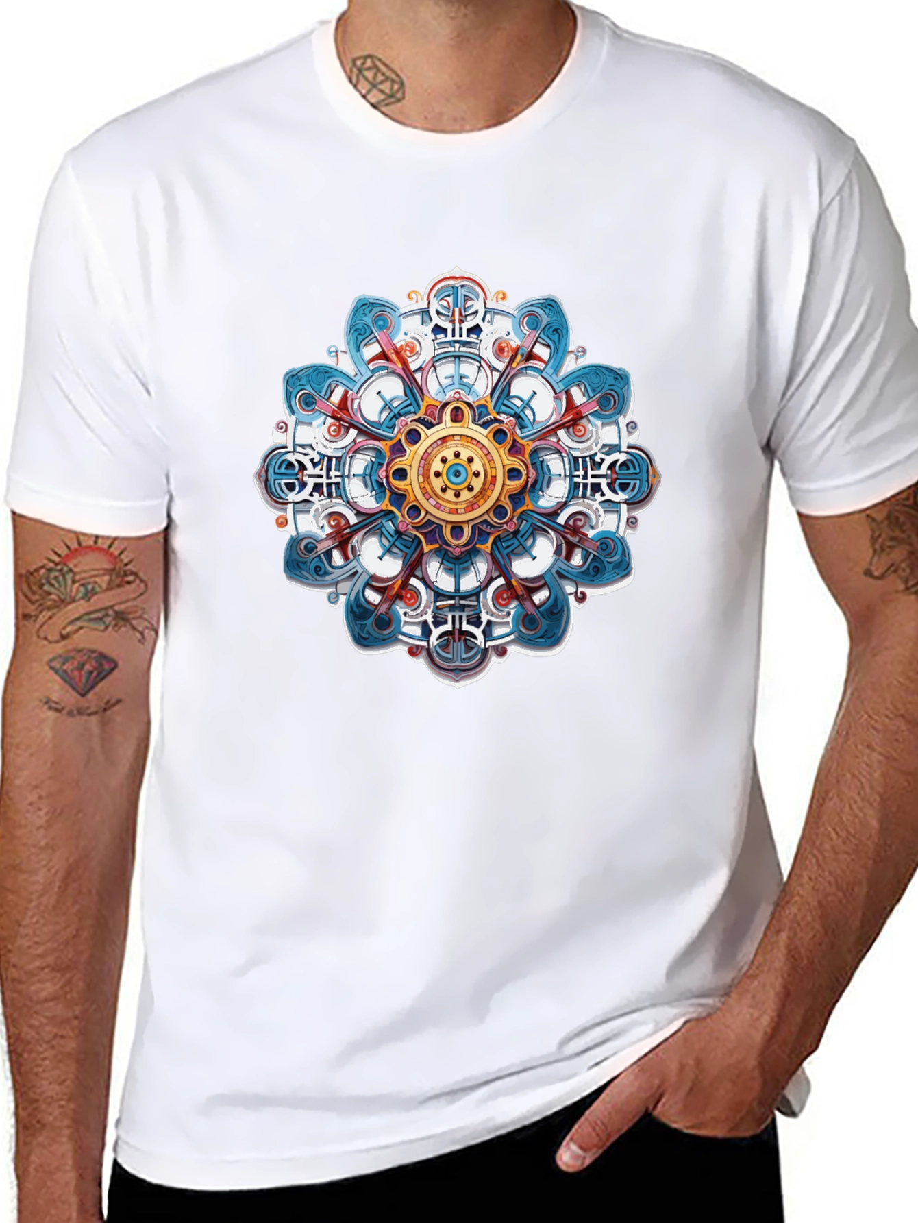 Mandala Design Black T-Shirt