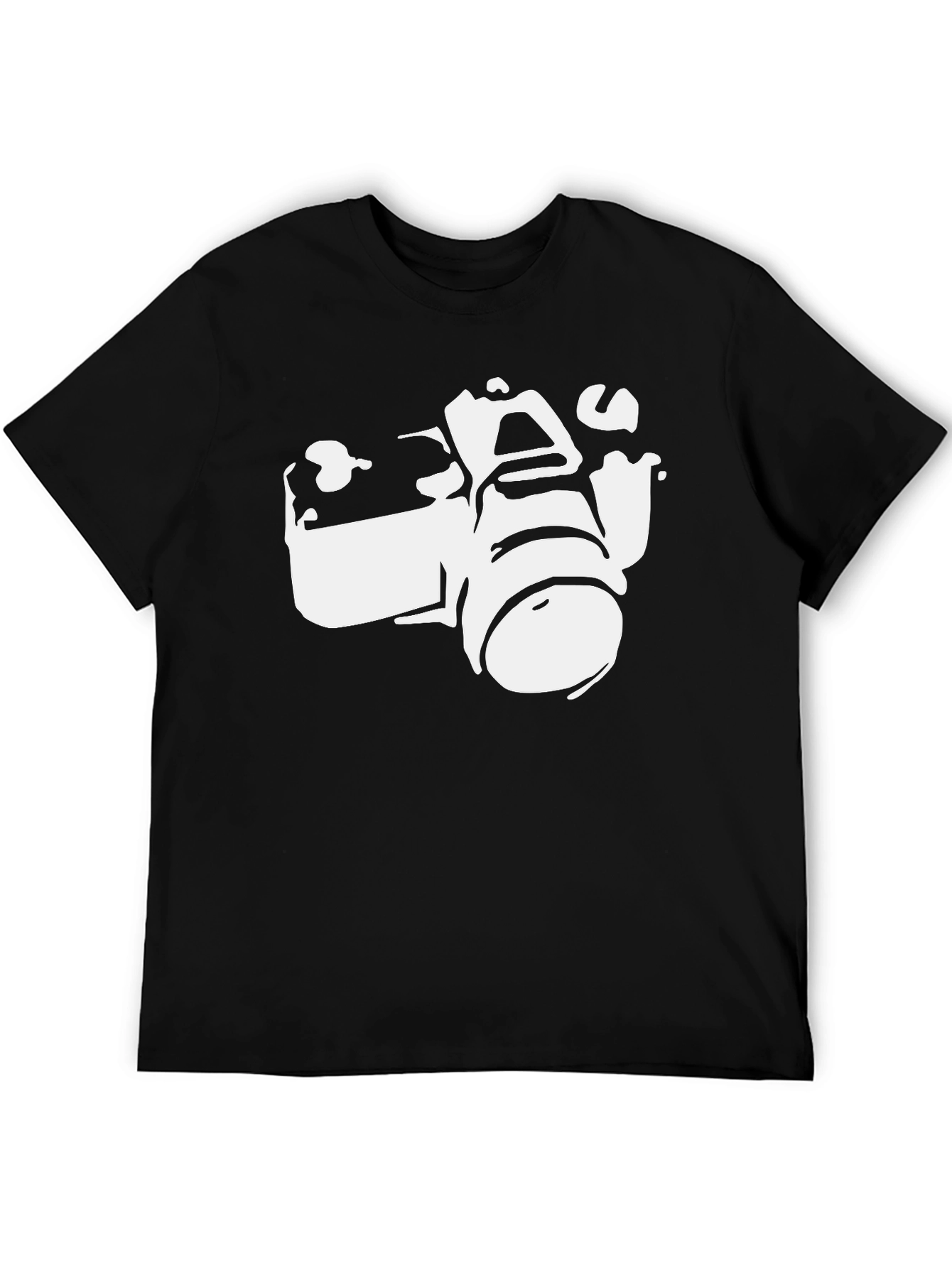 Camera Graphic Print Black T-Shirt