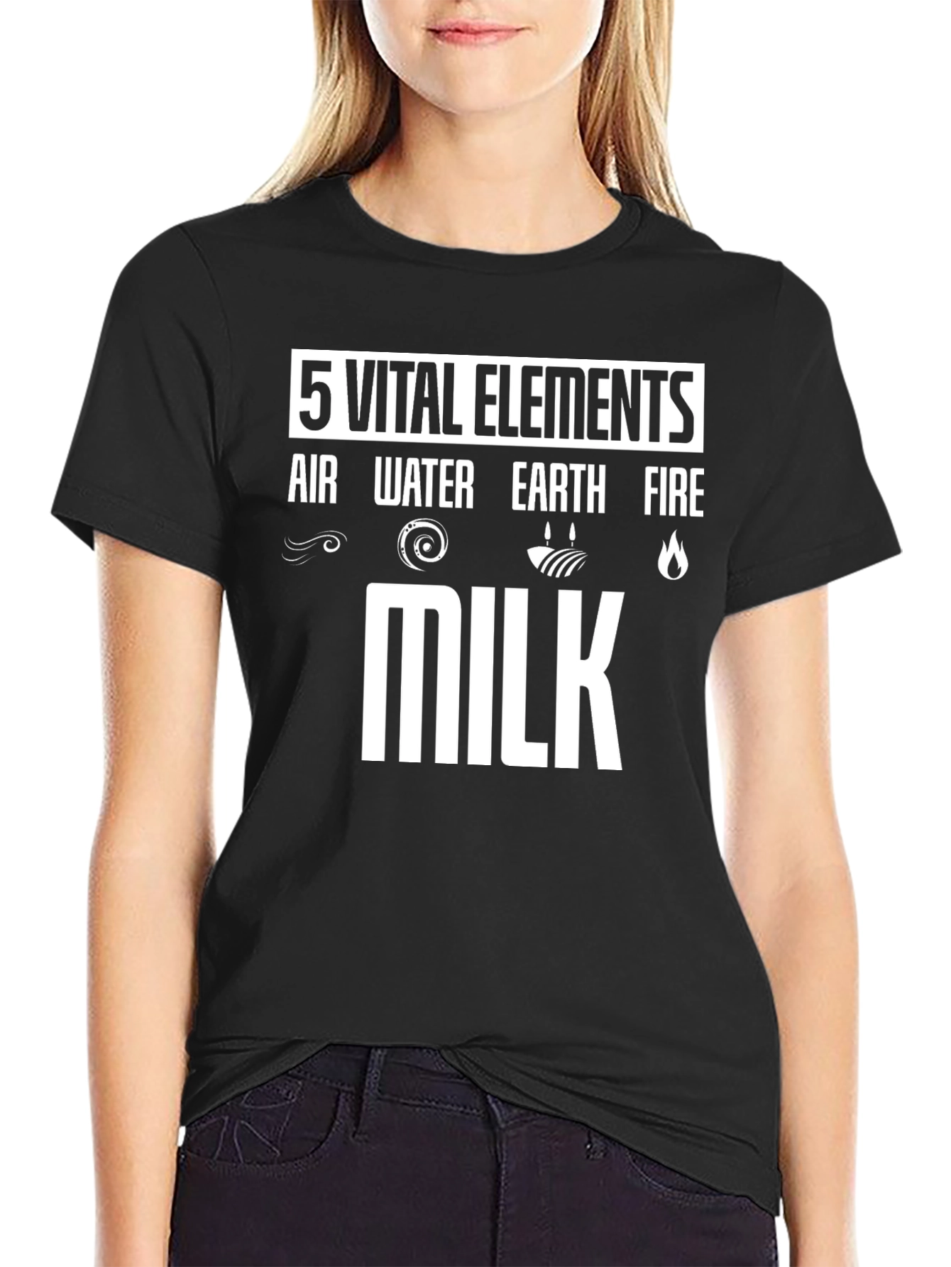 5 Vital Elements Milk Graphic T-Shirt